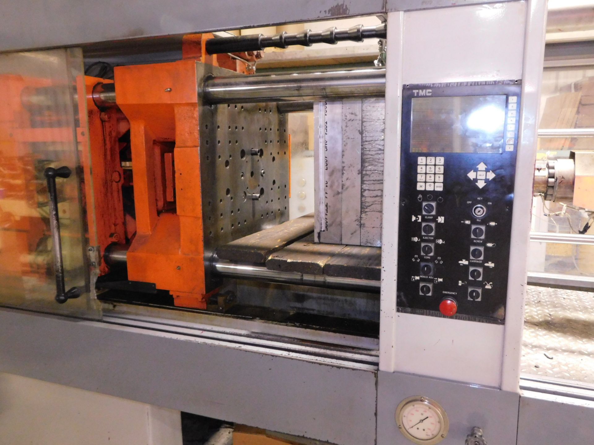 TMC Model TMC-200E Plastic Injection Molding Machine, s/n 9501159, New 1995, 200 Metric Ton, 220 U. - Image 7 of 9