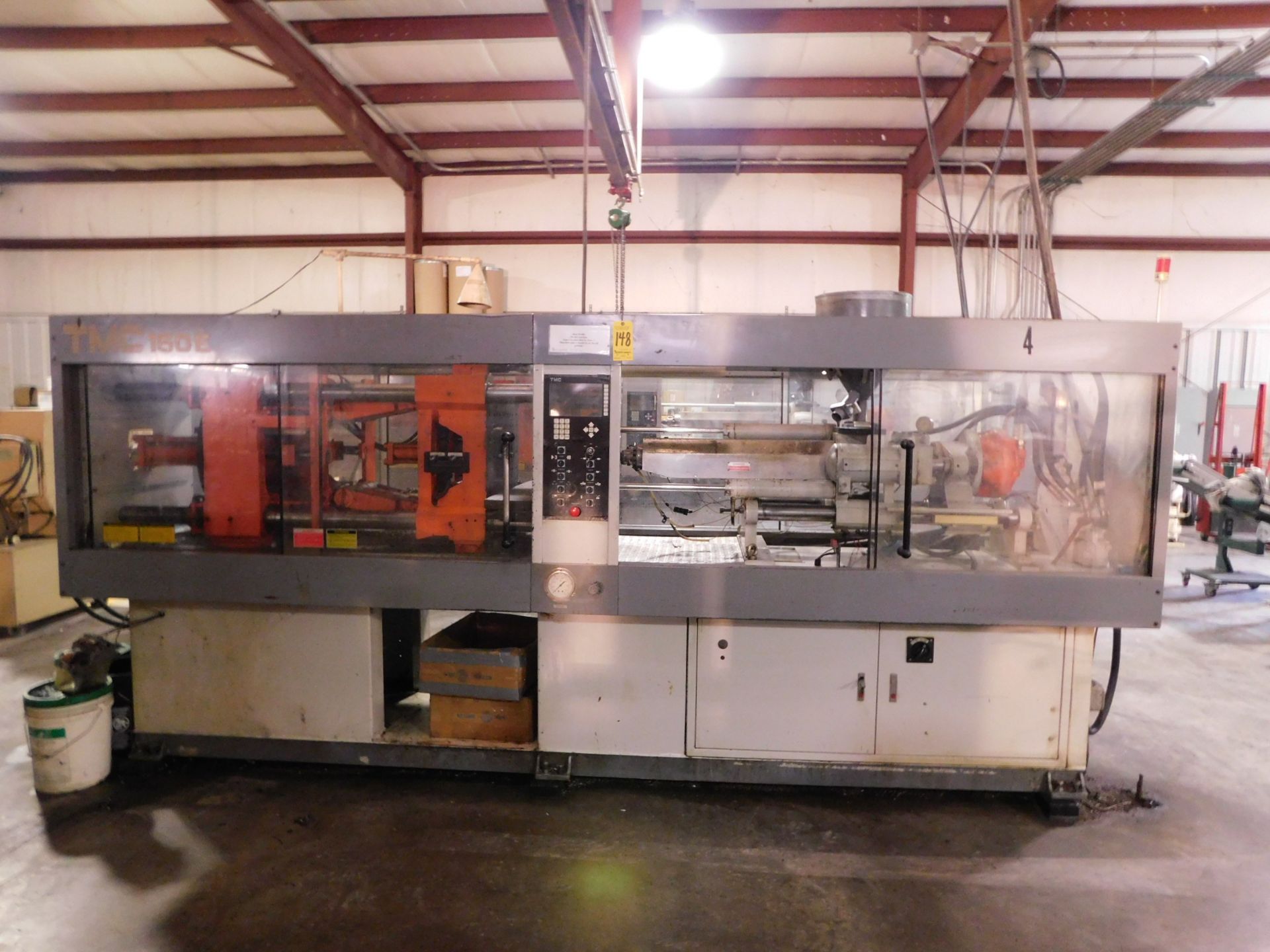 TMC Model TMC-150E Plastic Injection Molding Machine, s/n 9312139, New 1993, 150 Metric Ton, 165