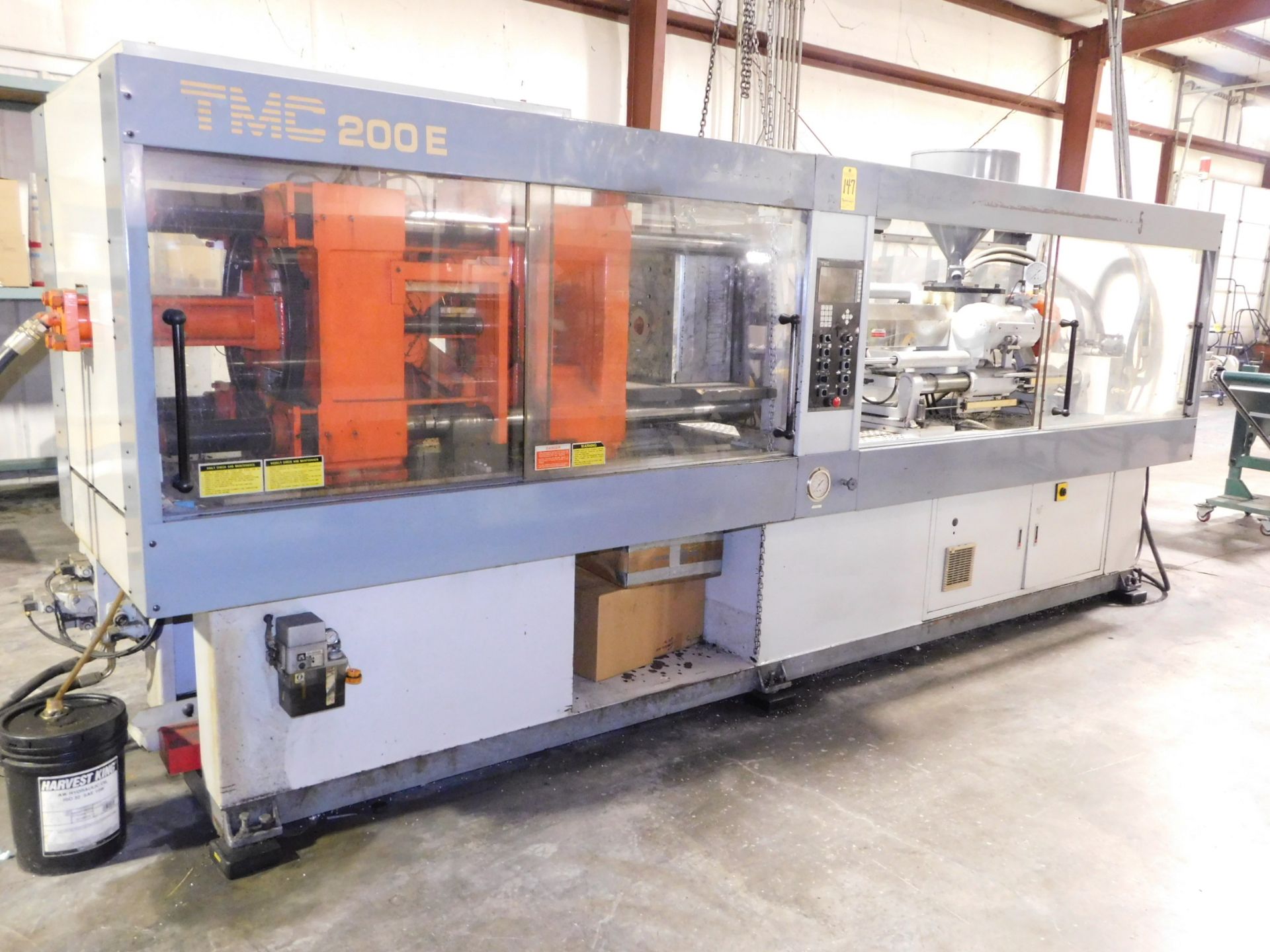 TMC Model TMC-200E Plastic Injection Molding Machine, s/n 9501159, New 1995, 200 Metric Ton, 220 U. - Image 2 of 9