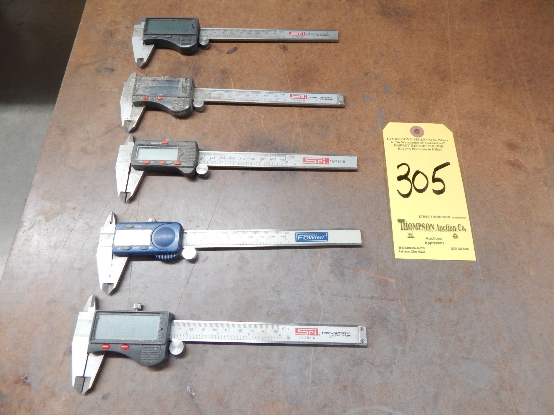 Lot, (5) Electronic Calipers, SPI and Fowler