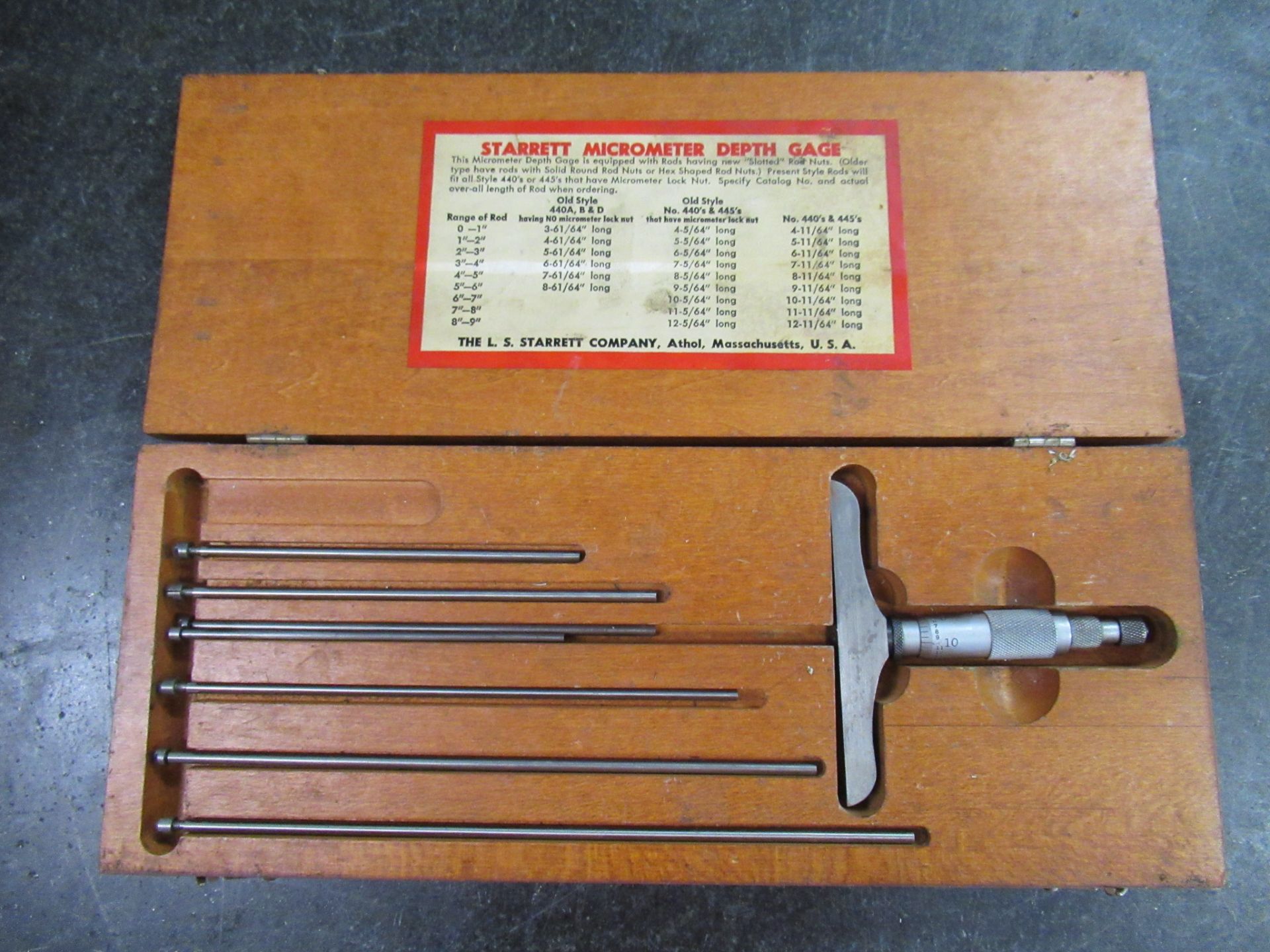 Starrett Depth Gage Set