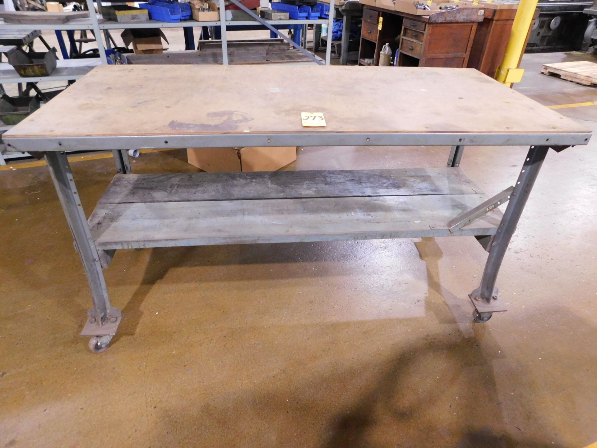 Shop Table on Casters, 34" X 72" X 39" H