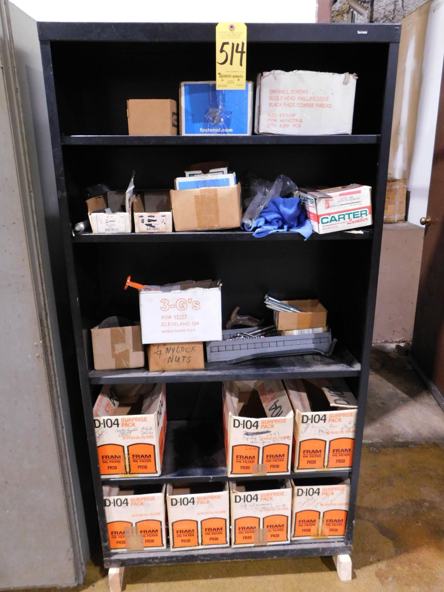 Metal Shelving Unit and Contents