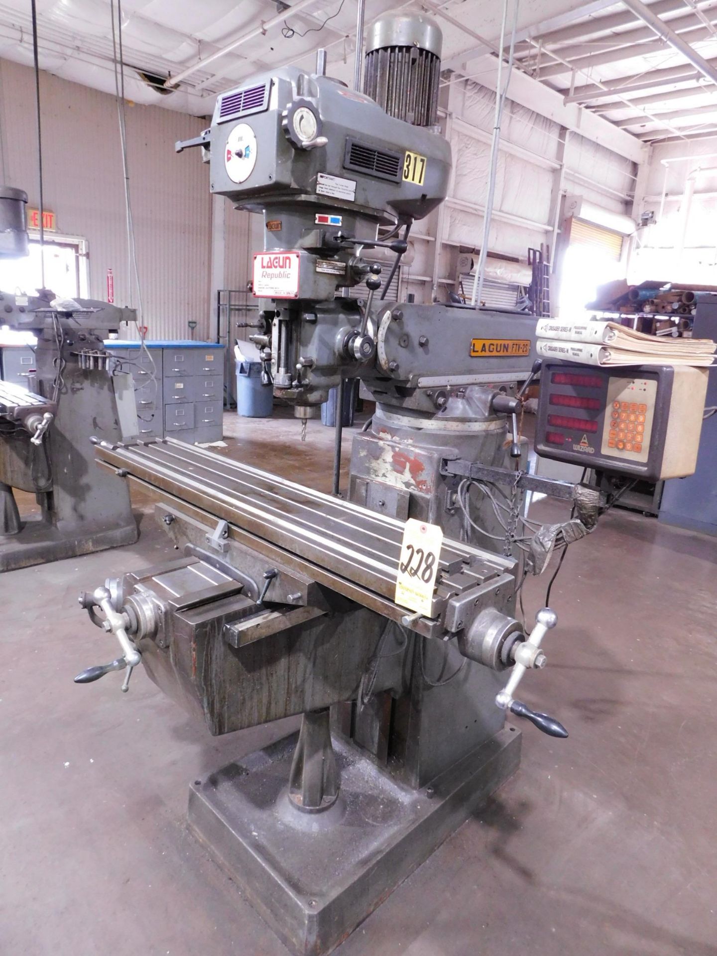 Lagun Model FTV-2S Variable Speed Vertical Mill, s/n 2E-21463, 10" X 50" Table, Anilam Wizard D.R. - Image 2 of 7