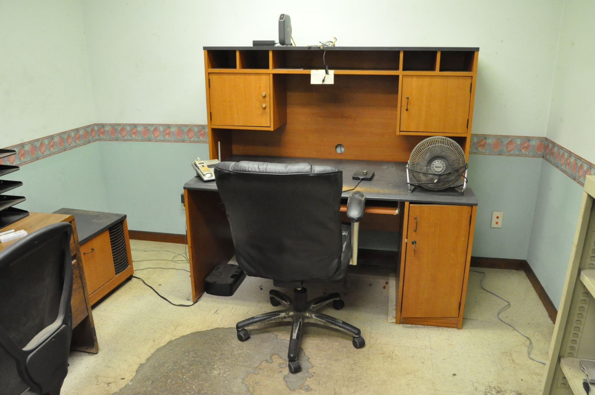 Lot, (3) Desks, (2) Chairs, (1) File Cabinet and (1) CD Cabinet in (1) Office