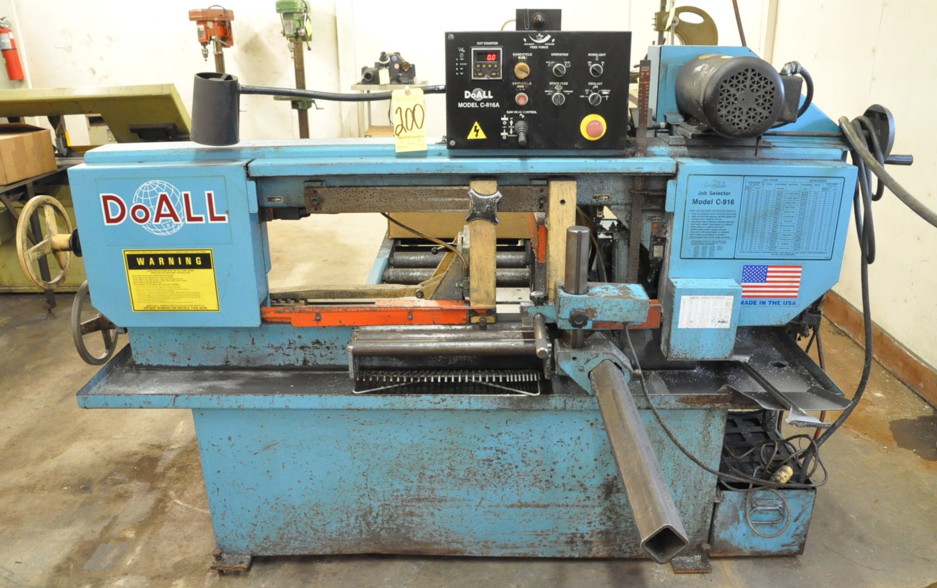 DoAll Model C-916, 9" x 16" Horizontal Metal Cutting Band Saw, Automatic, s/n528-99520, 1" Blade,