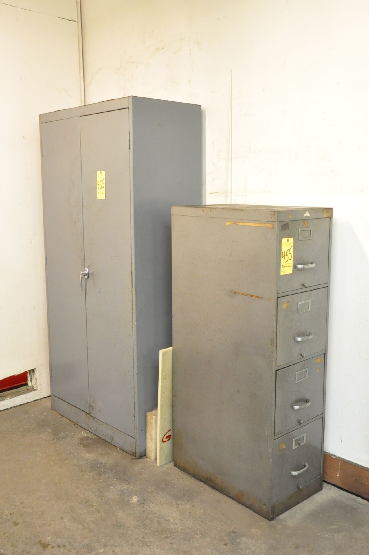 Lot, (1) 2-Door Storage Cabinet and (1) 4-Drawer File Cabinet