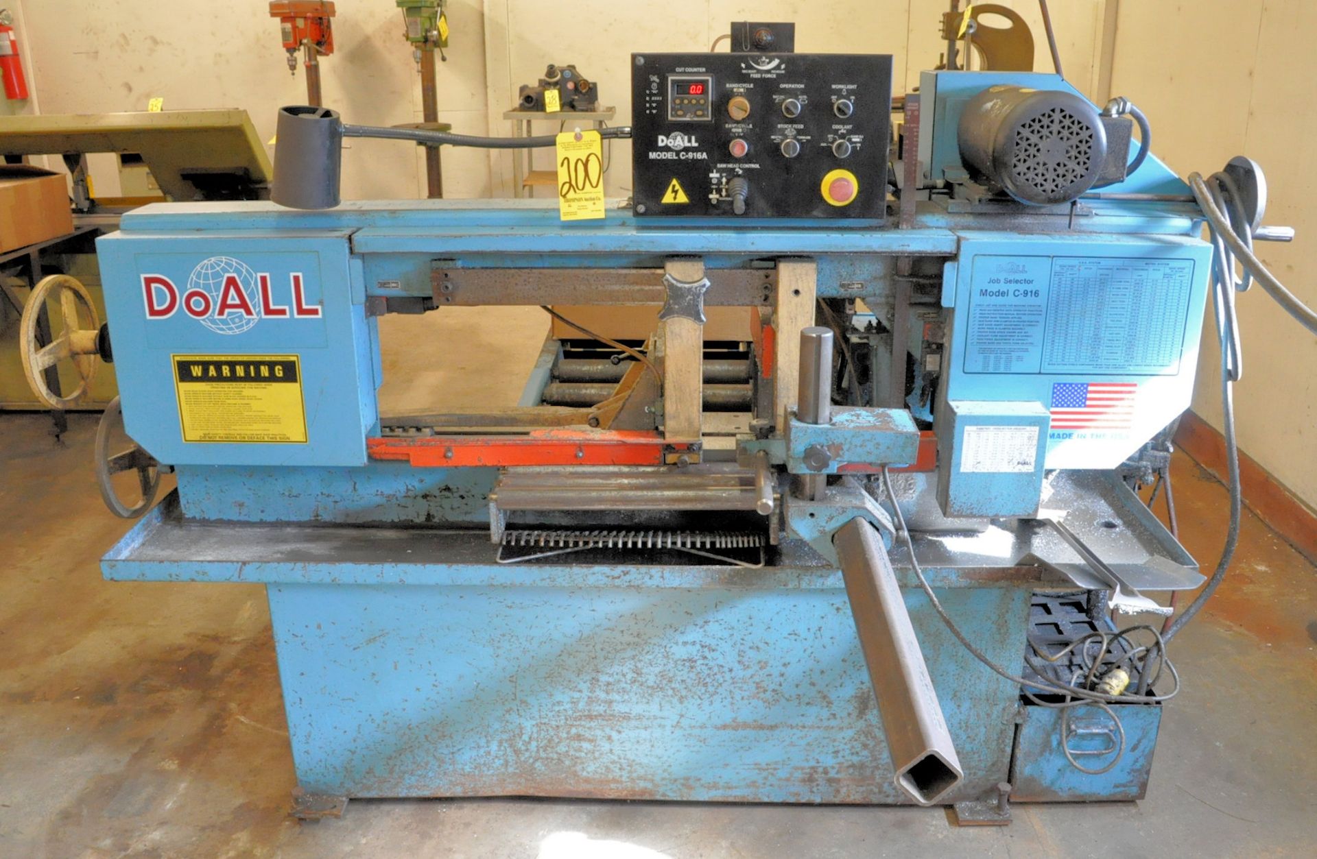 DoAll Model C-916, 9" x 16" Horizontal Metal Cutting Band Saw, Automatic, s/n528-99520, 1" Blade, - Image 2 of 7