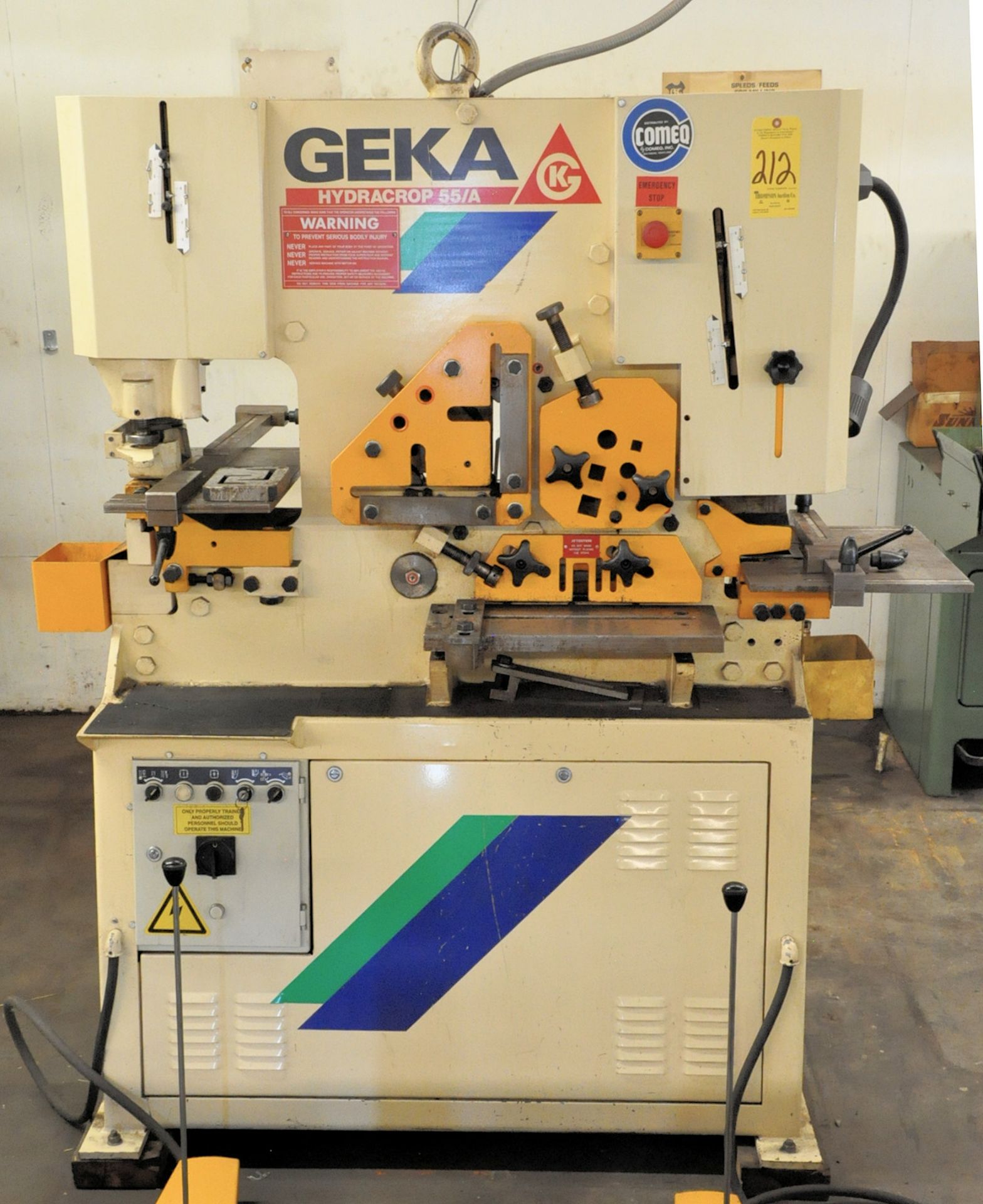 Geka Hydracrop 55/A Ironworker, s/n 10656, New 1996 , Dual Front/Rear Foot Pedal Controls, 55 Ton, 4 - Image 2 of 11