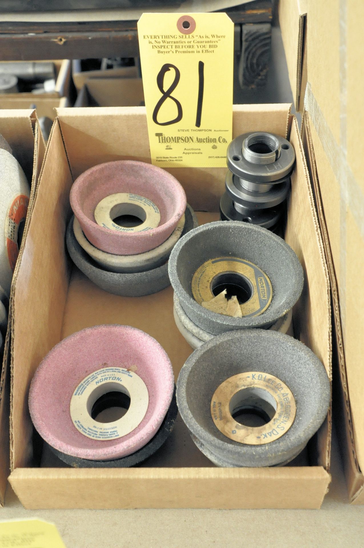 Lot, Grinding Wheels and (2) Hubs in (1) Box
