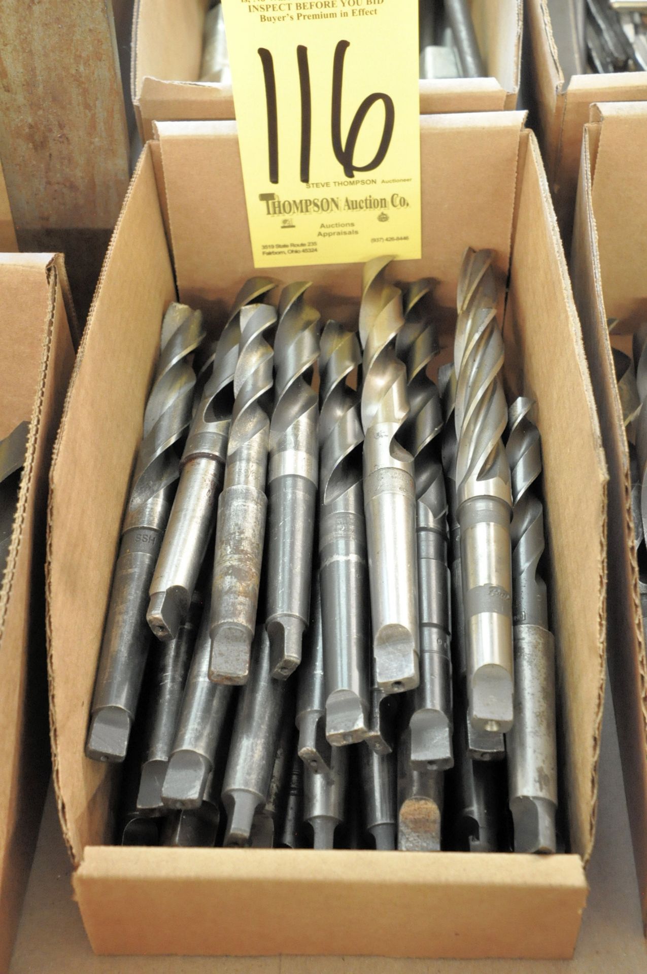 Lot, Taper Shank Drills in (1) Box