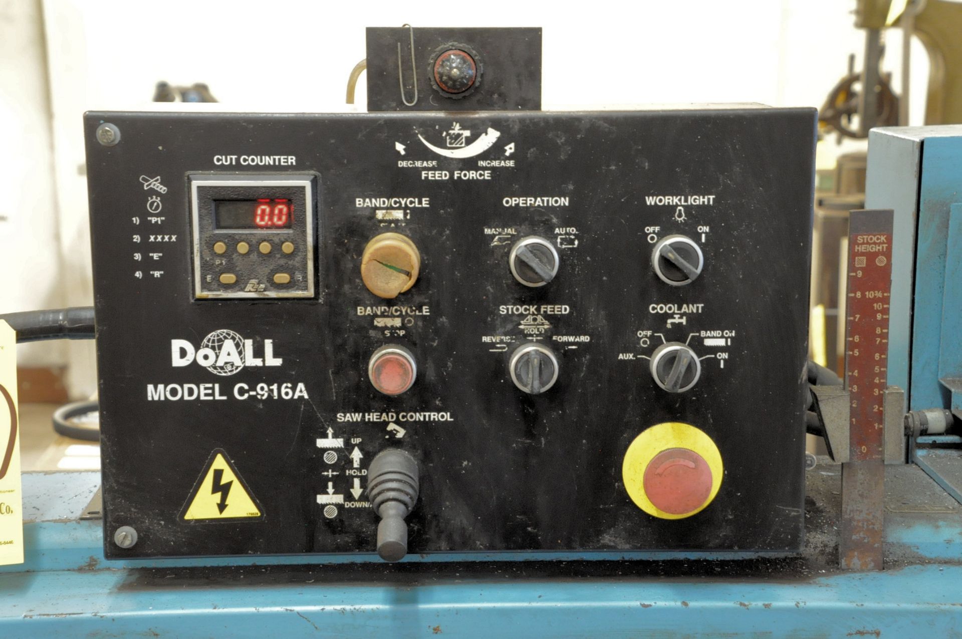 DoAll Model C-916, 9" x 16" Horizontal Metal Cutting Band Saw, Automatic, s/n528-99520, 1" Blade, - Image 3 of 7