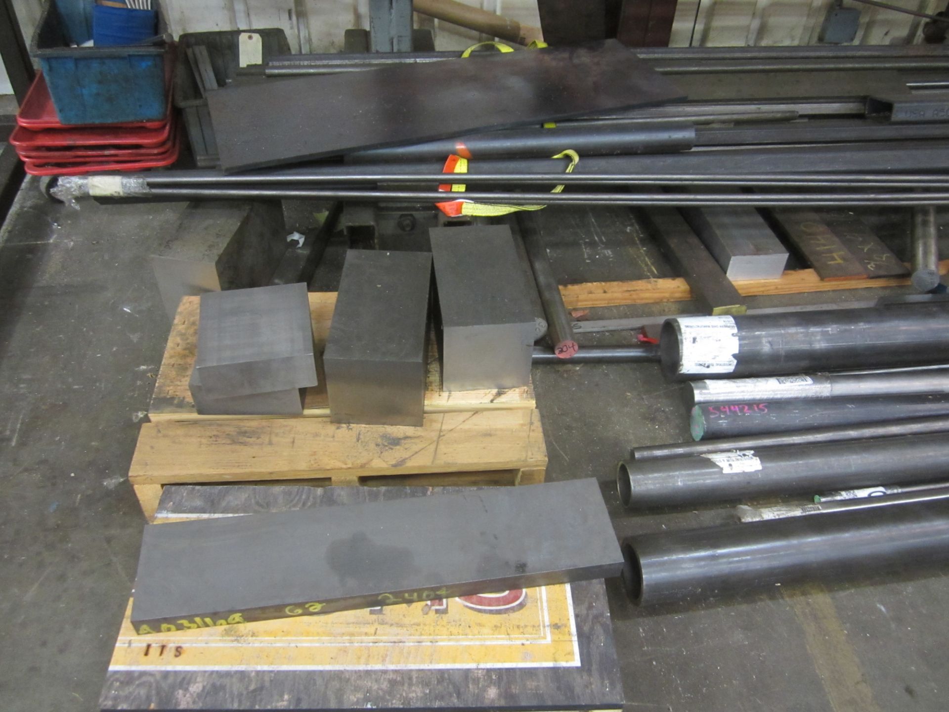 Lot, Steel Bar, Tube and Flat Stock, with (2) Cantilever Storage Racks - Image 2 of 6