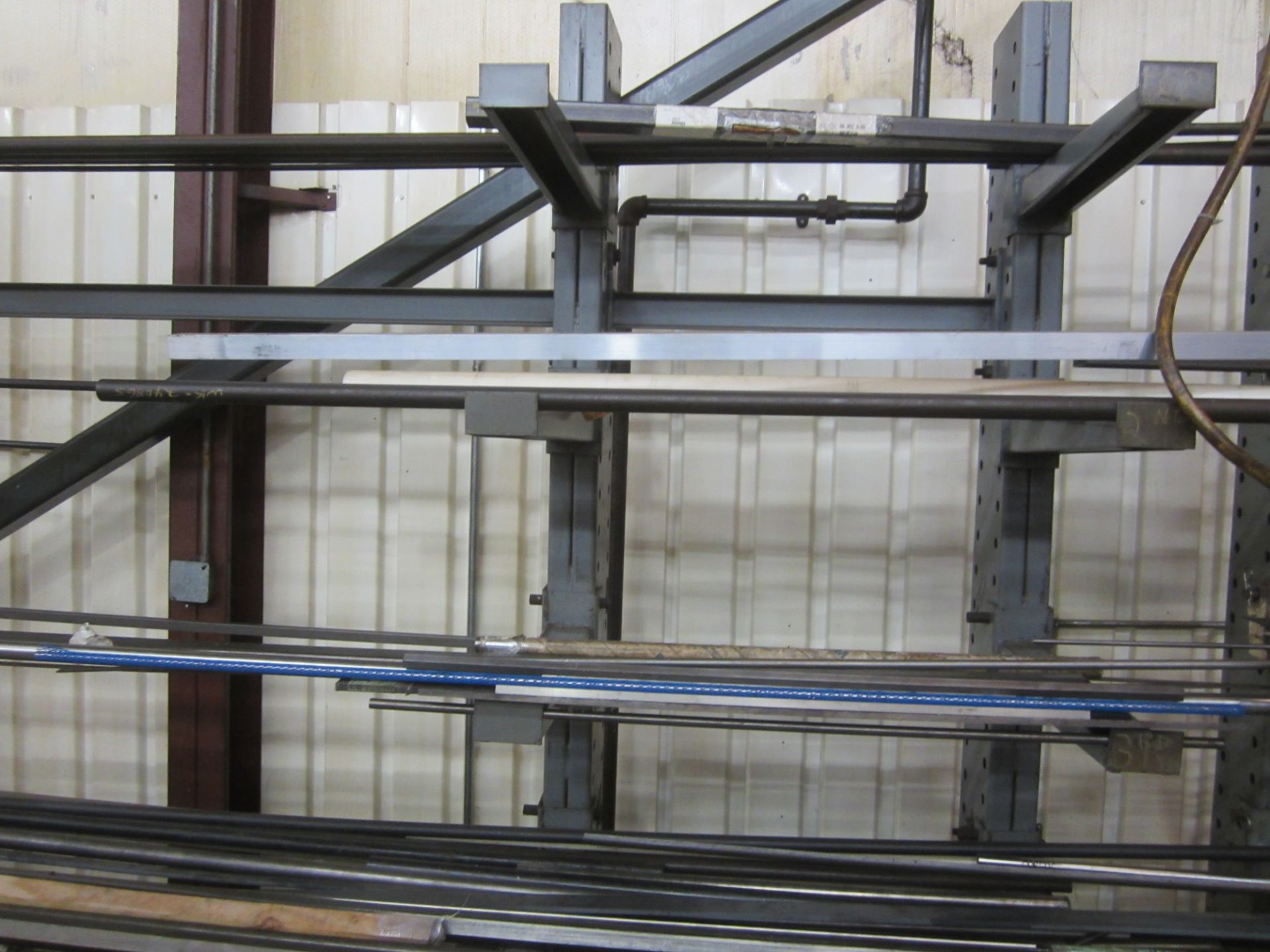Lot, Steel Bar, Tube and Flat Stock, with (2) Cantilever Storage Racks - Image 6 of 6