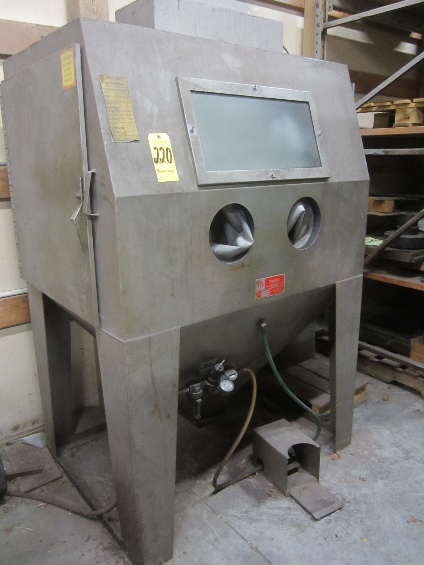 Trinco Model 48X30BP Sand Blast Cabinet, s/n 44444-6, Reclaimer