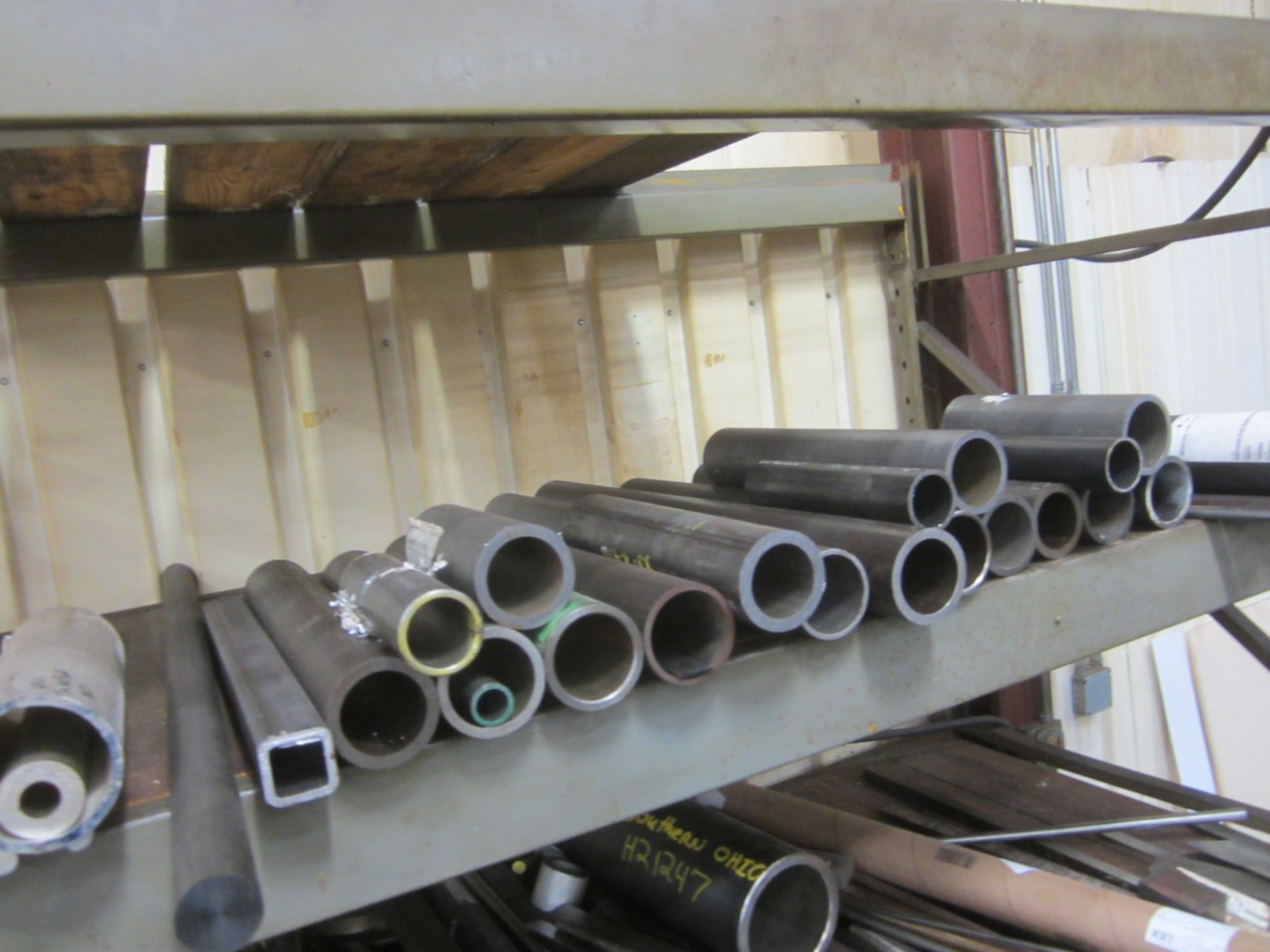 Lot, Steel Bar, Tube and Flat Stock, with Storage Rack - Image 2 of 5