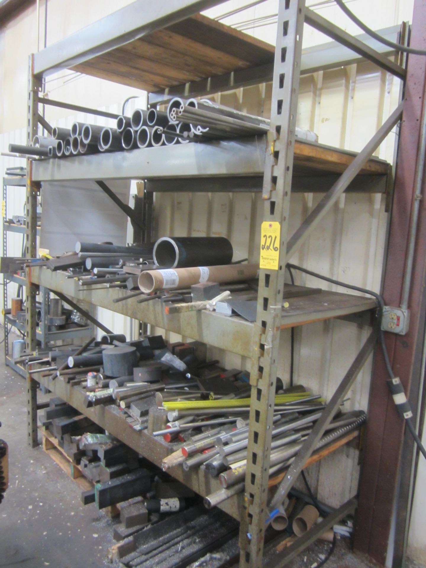 Lot, Steel Bar, Tube and Flat Stock, with Storage Rack