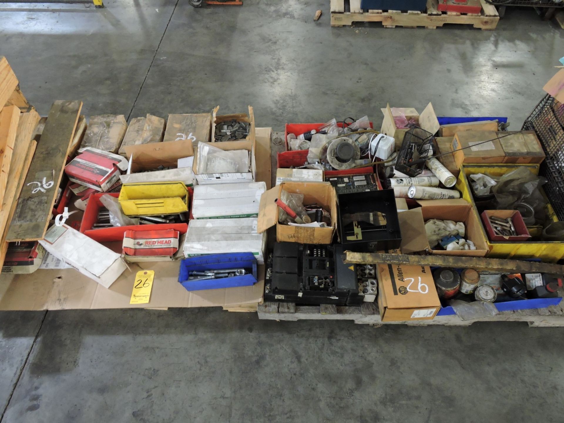 (2) Pallets of Fasteners, Bearings and Electrical