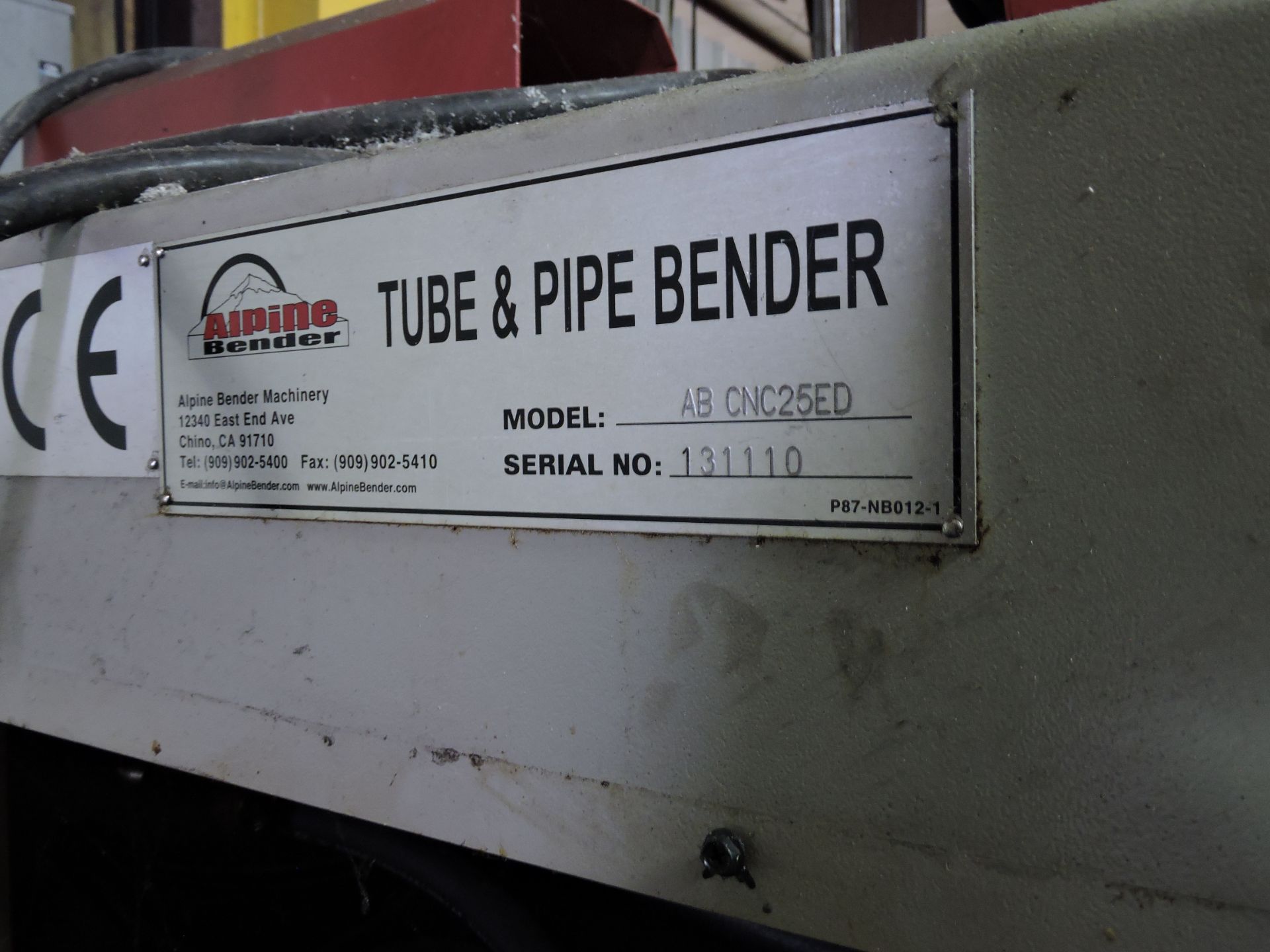 Alpine Tube and Pipe Bender 3/4" Cap. Model AB, CNC 25ED, SN 131110, with Pipe Feed Unit - Image 8 of 8