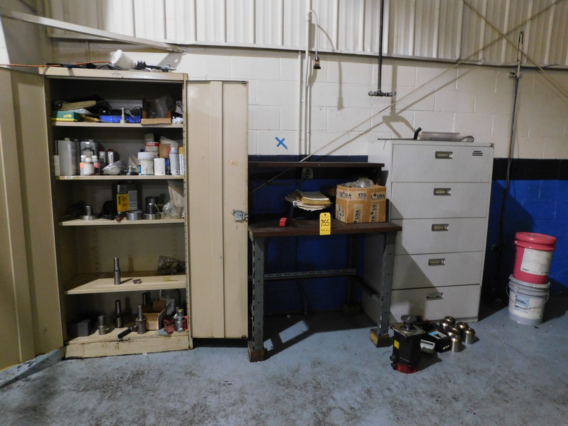 2-Door Upright Storage Cabinet, Work Bench and Lateral File