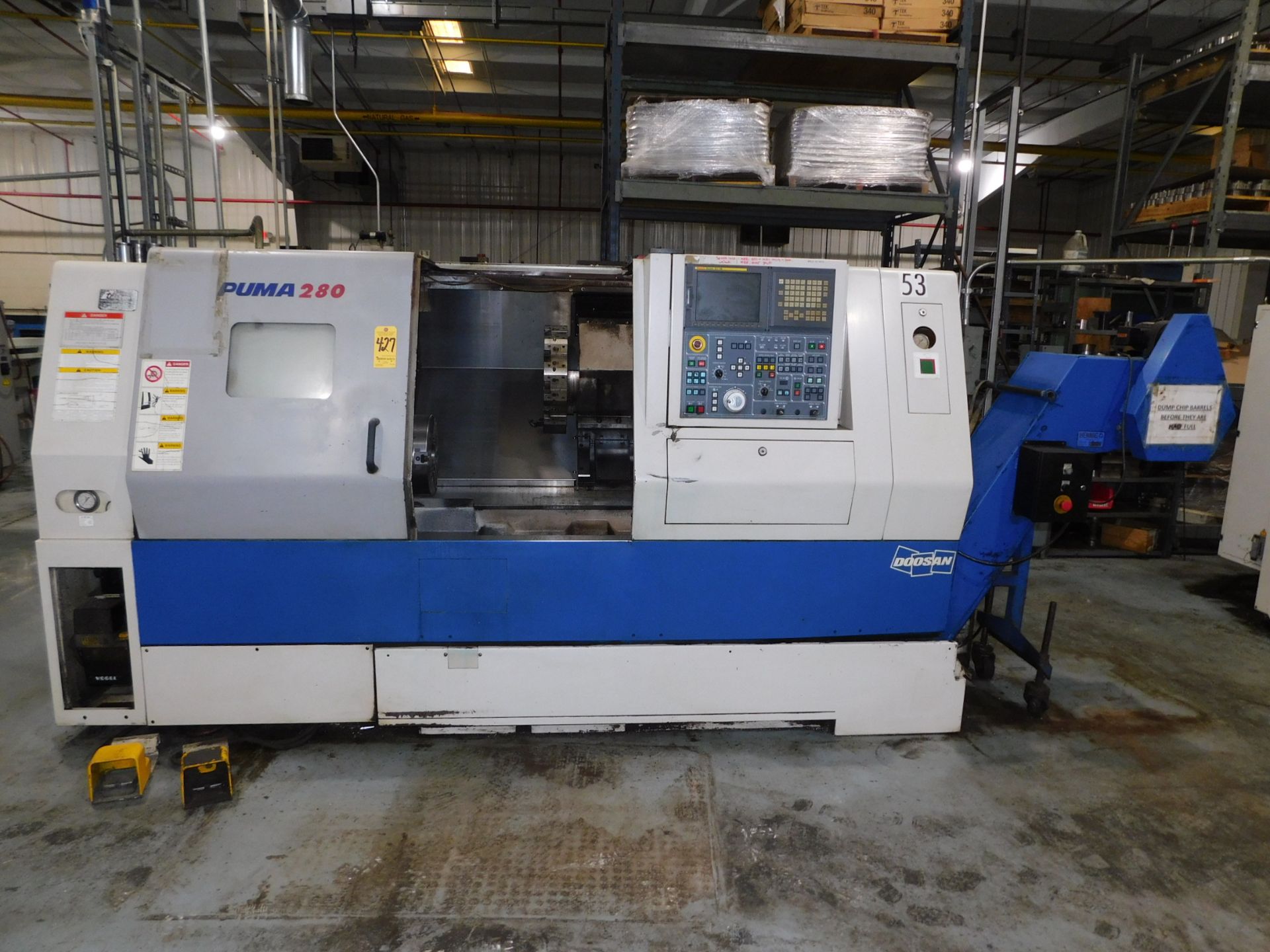 Doosan Model Puma 280 CNC Turning Center, s/n PM2800181, New 2007, Fanuc 21i-TB CNC Control, 3.04”