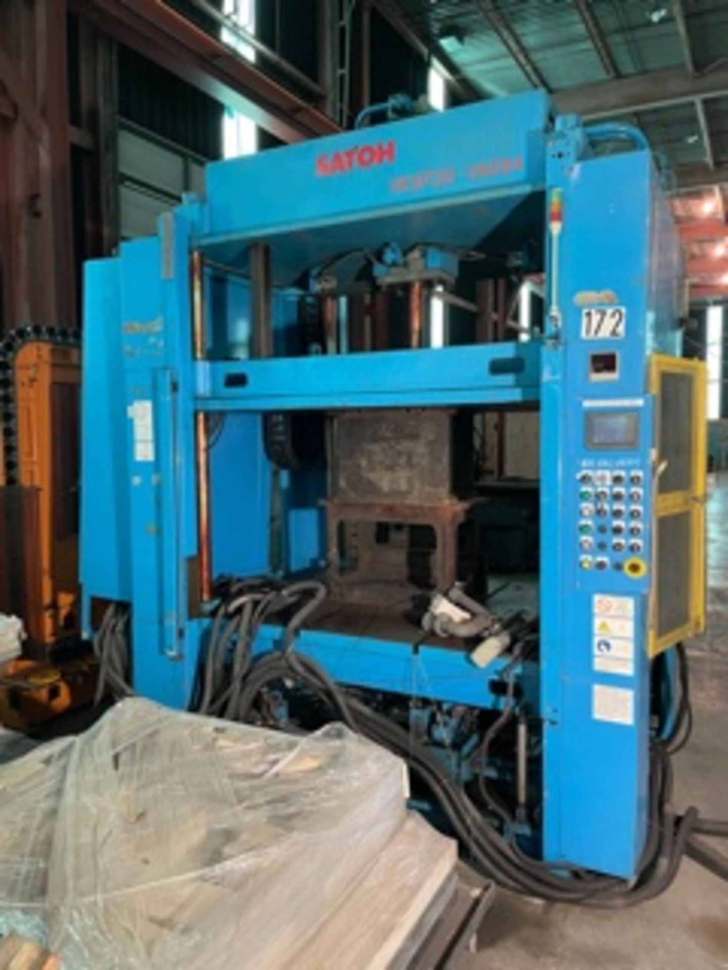 Satoh Model VKSP30 4-Post Hyd. Spotting Press, s/n 08594, New 2002, 34 Ton Clamping Force, - Image 3 of 8