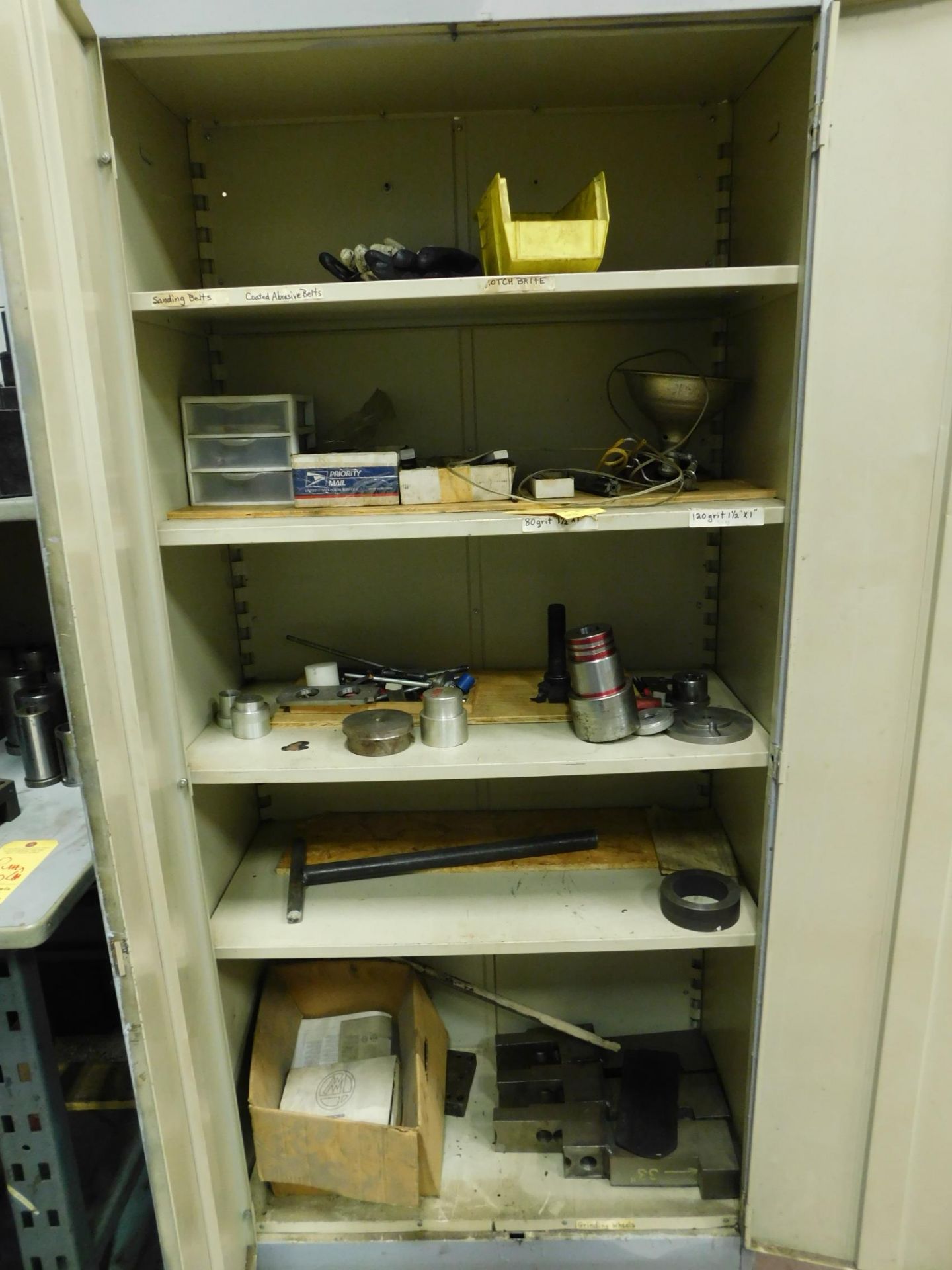 2-Door Upright Storage Cabinet and Contents