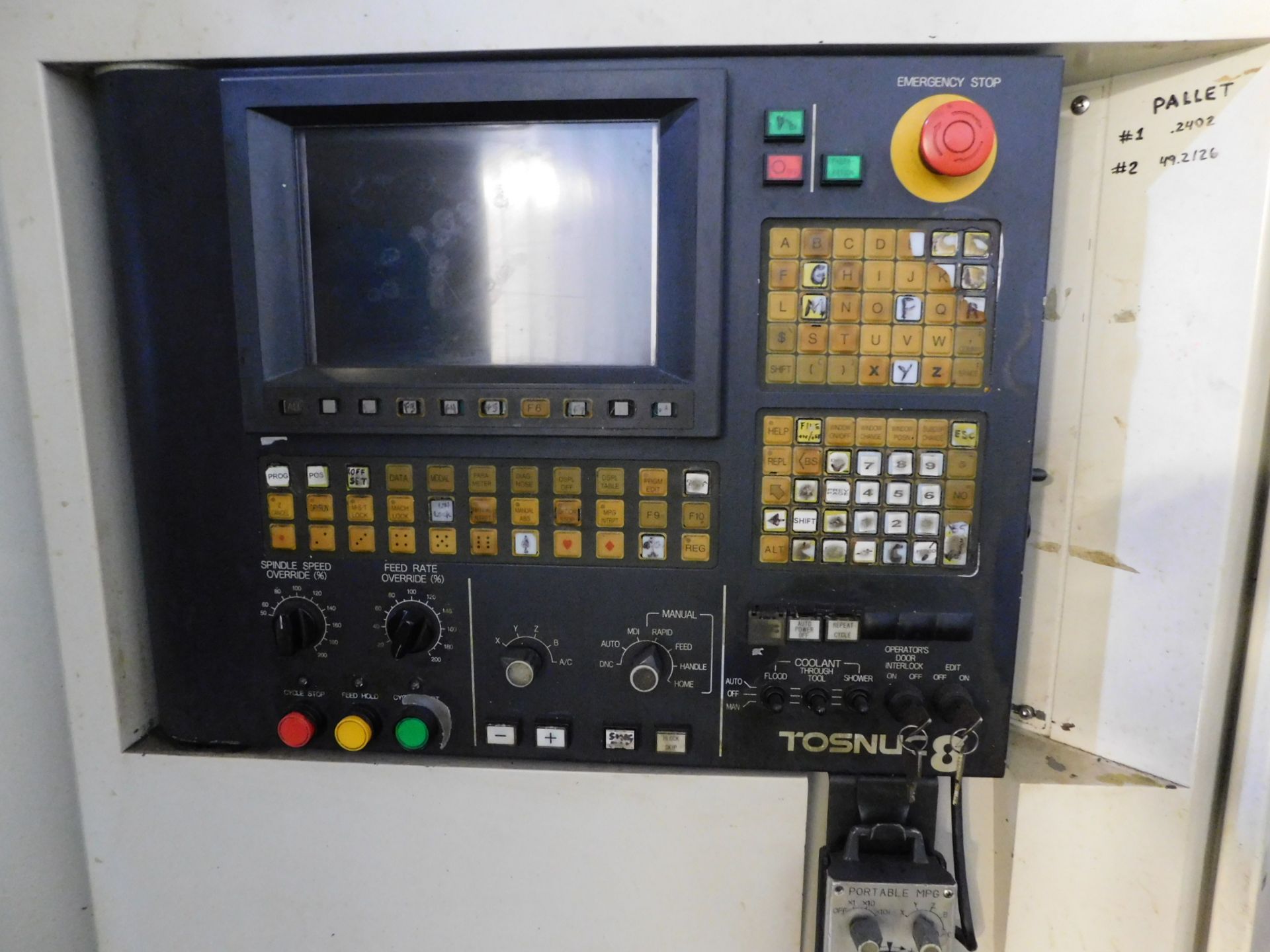 Toshiba Model BMC-800 CNC Horizontal Machining Center, s/n 212601, New 1995, Tosnuc 888 CNC Control, - Image 4 of 14