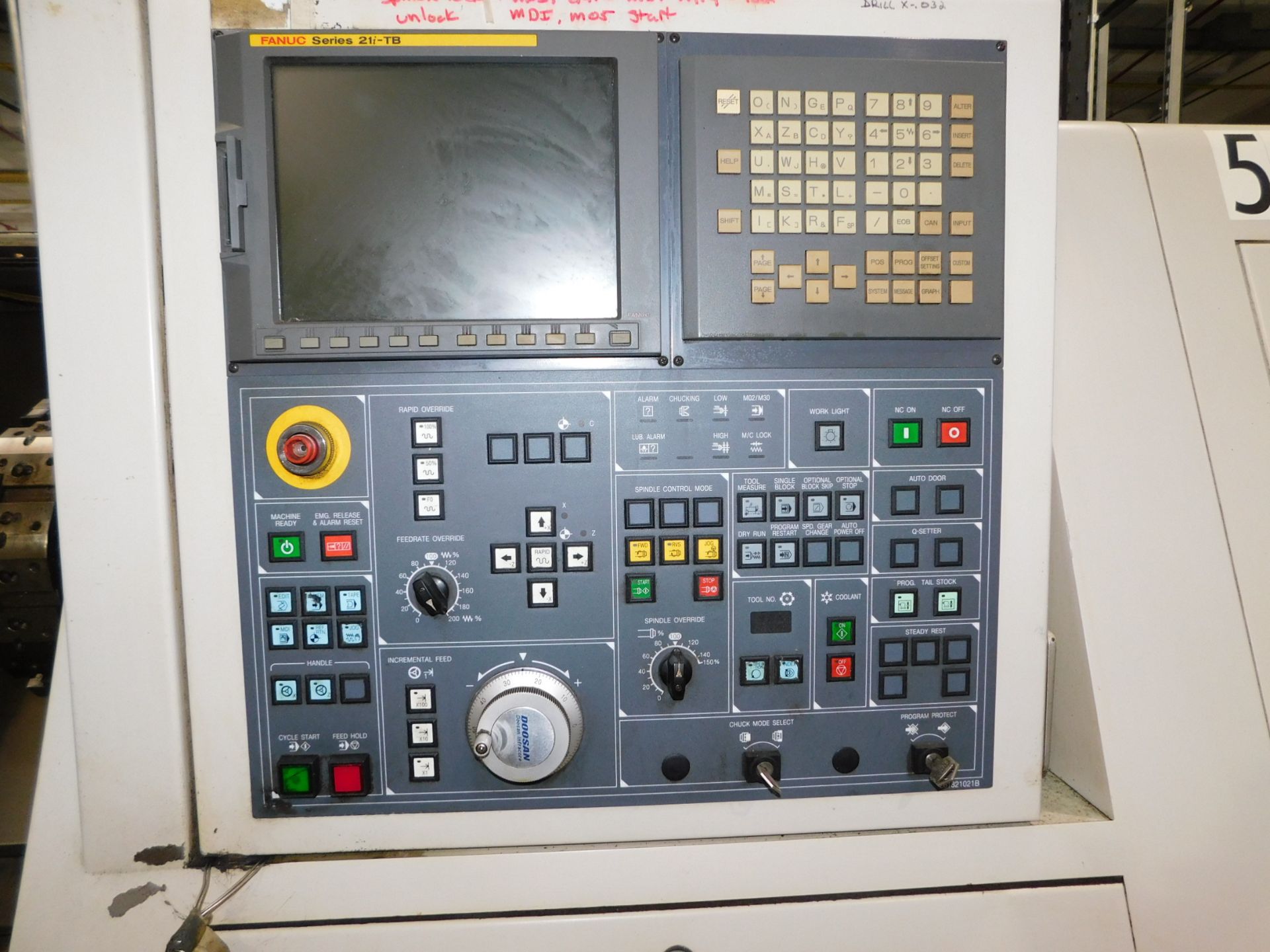 Doosan Model Puma 280 CNC Turning Center, s/n PM2800181, New 2007, Fanuc 21i-TB CNC Control, 3.04” - Image 5 of 8