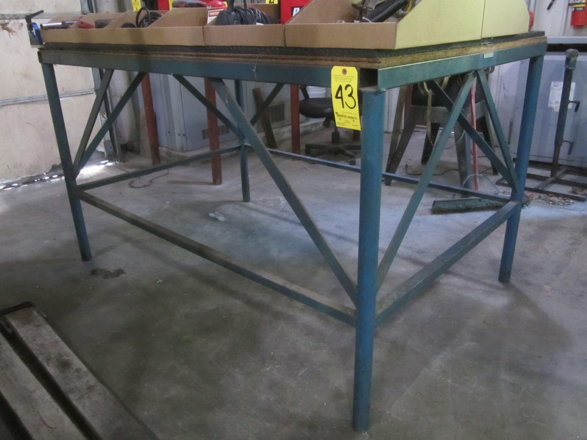 Shop Table, Steel Frame with Wood Top, 48" X 72" X 43" High