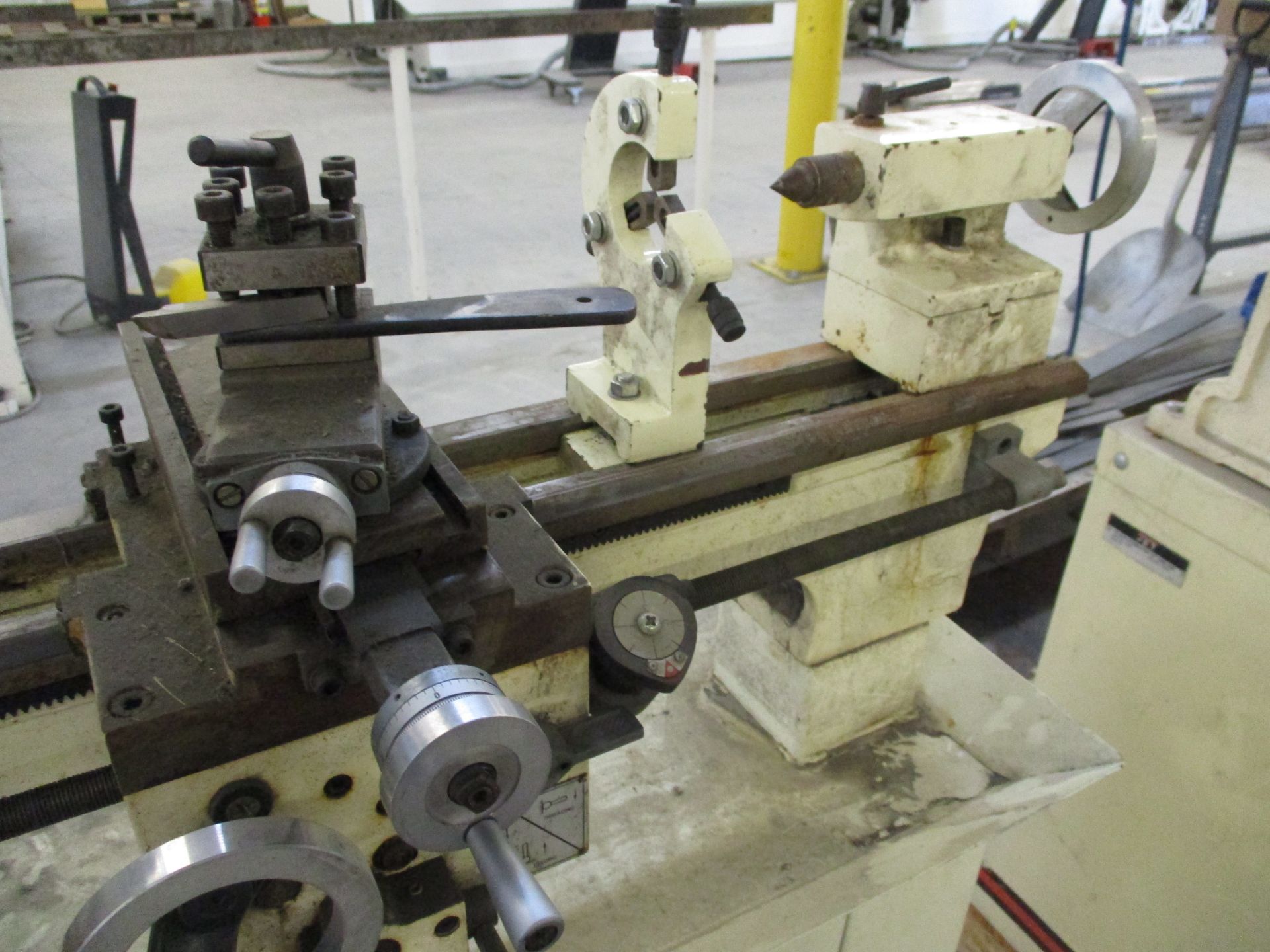Jet 10" X 18" Lathe, 4" 3-Jaw Chuck, 4-Way Tool Post, Follow Rest, No Tailstock, 110/1/60 - Image 3 of 4