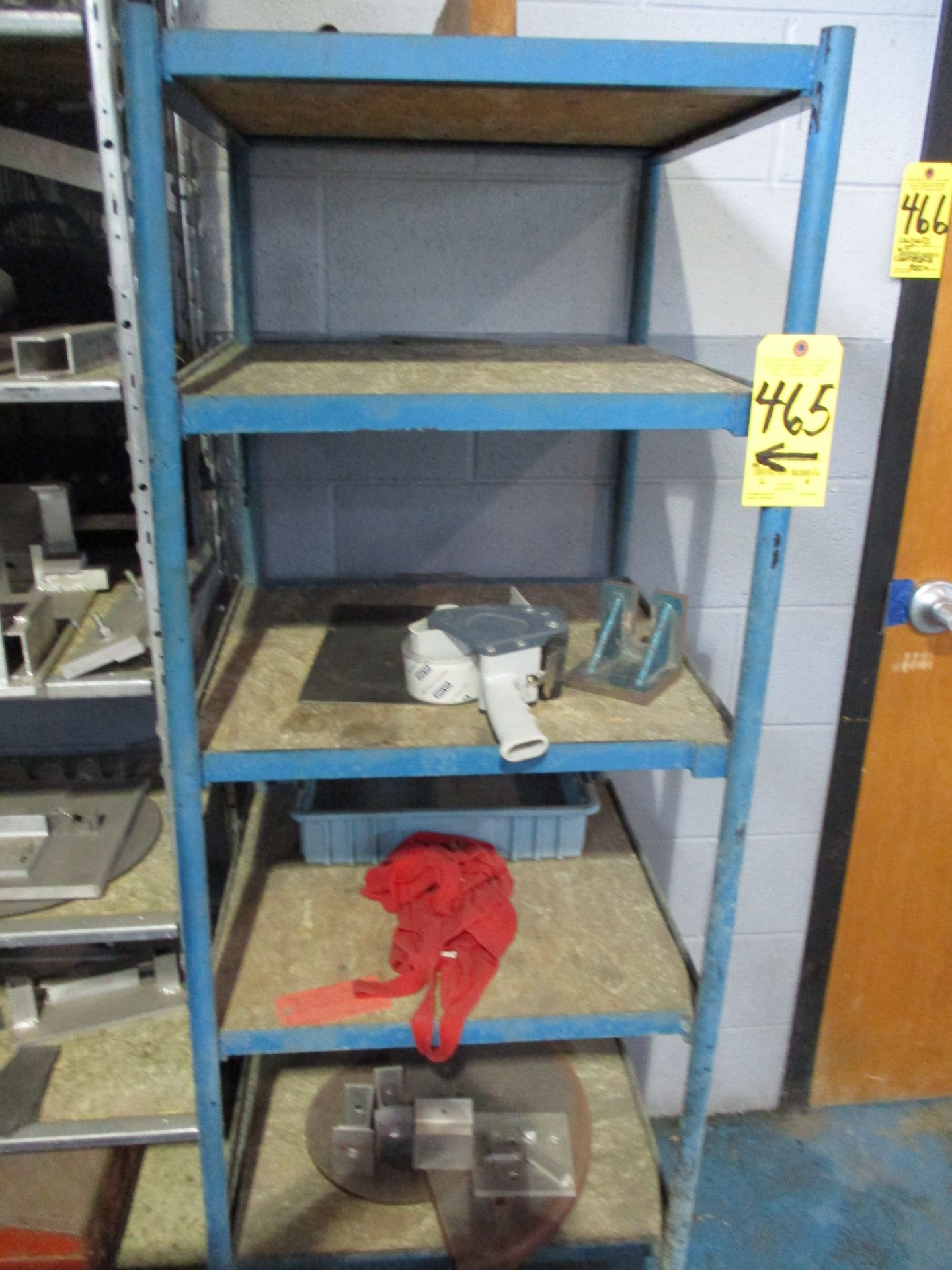 (3) Shelving Units and Contents and Butcher Block Top Workbench, 30" X 60" X 34" H - Image 4 of 5