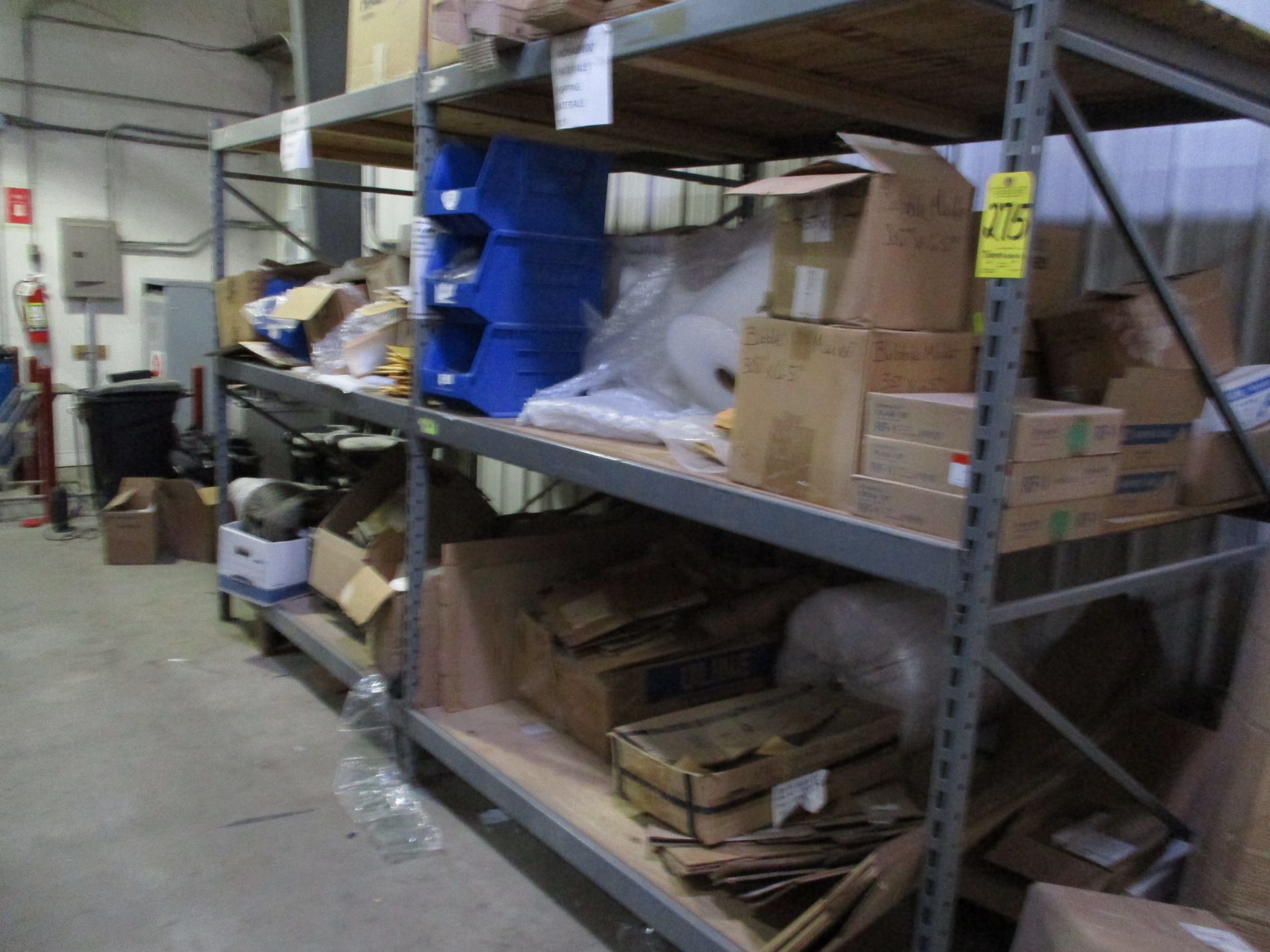 Shelving with Shipping Materials, (2) Sections, 7' H X 6' W X 50" Deep