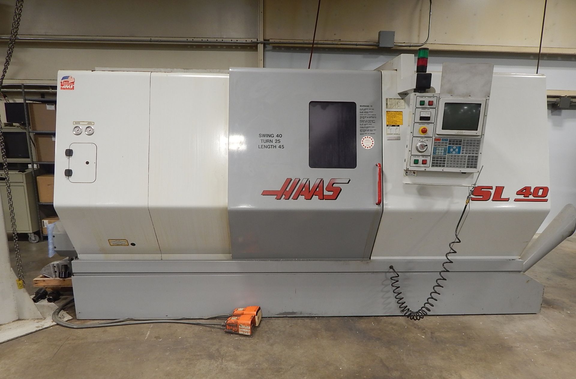 Haas SL-40T CNC Turning Center, Swing 40, Turn 25, Length 45, 15" 3-Jaw Chuck, s/n 62027, New 1999