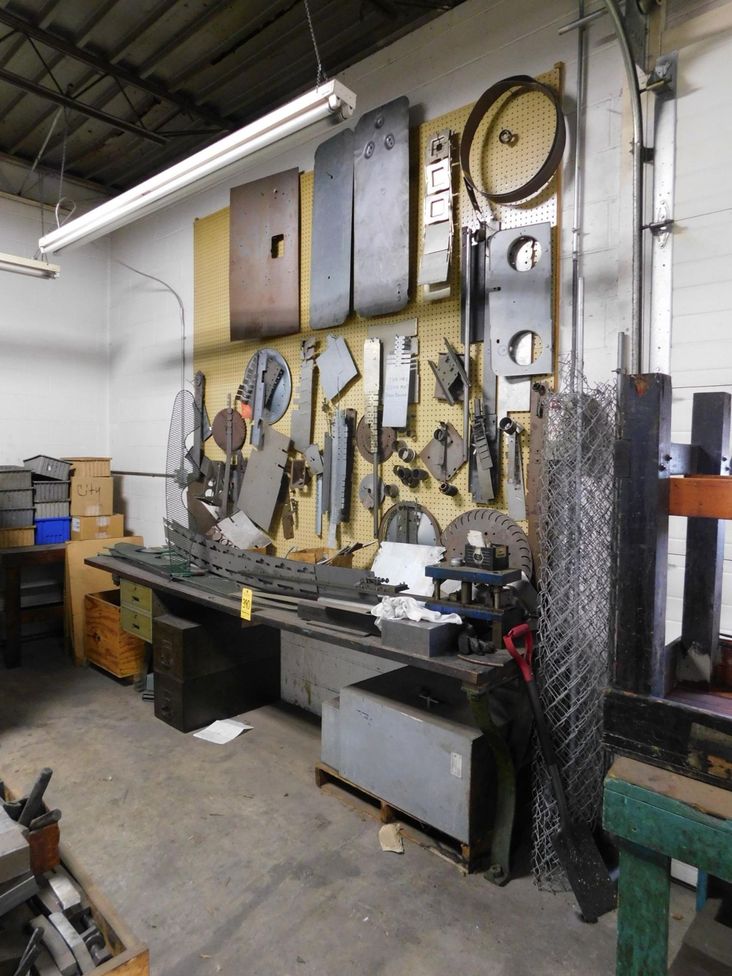 Work Bench and Contents on Wall