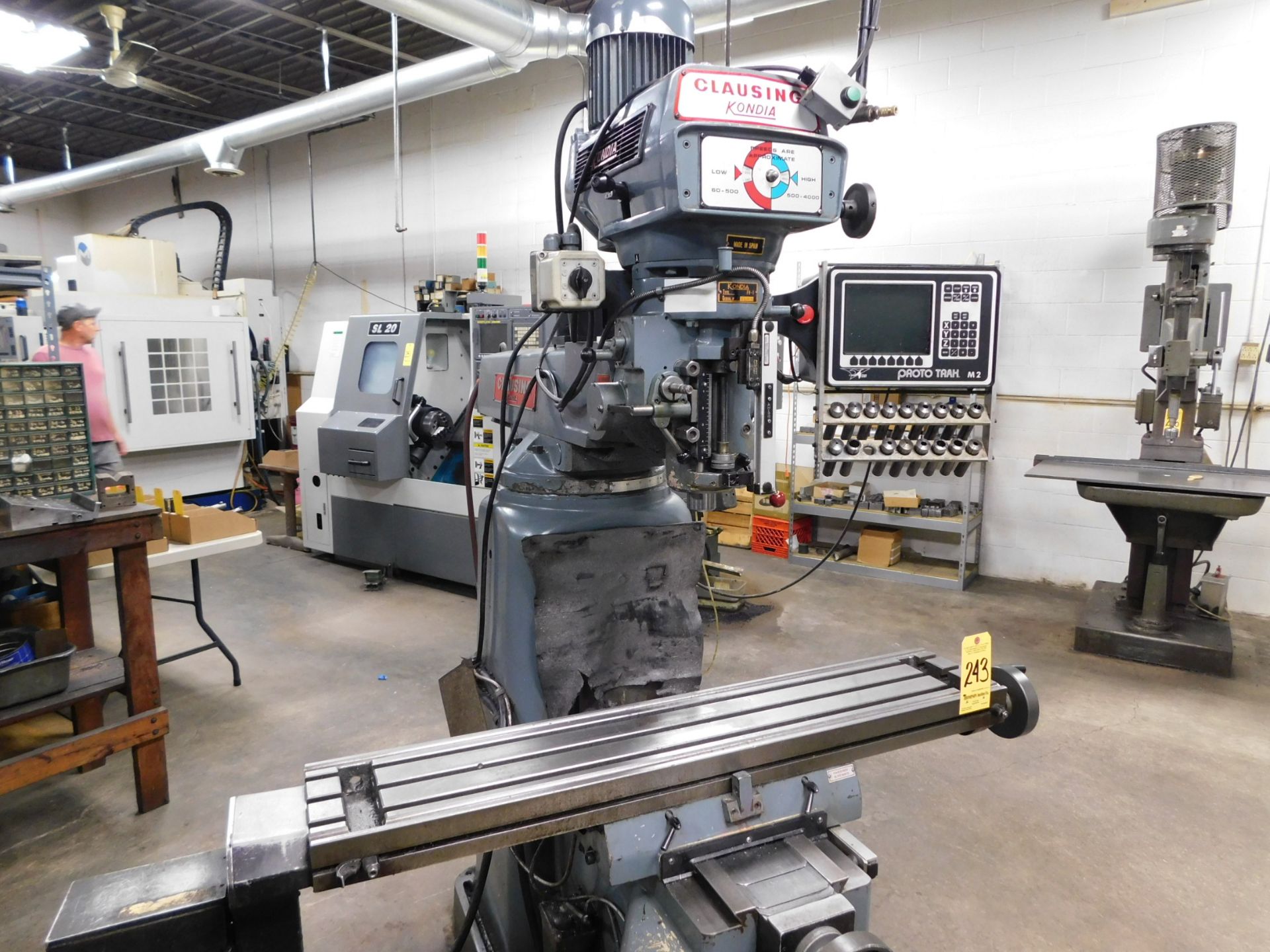 Clausing Kondia Model FV-1 CNC Vertical Mill with Prototrak M2 CNC Control, 2-Axis, 3 HP, Mill s/n - Image 2 of 6