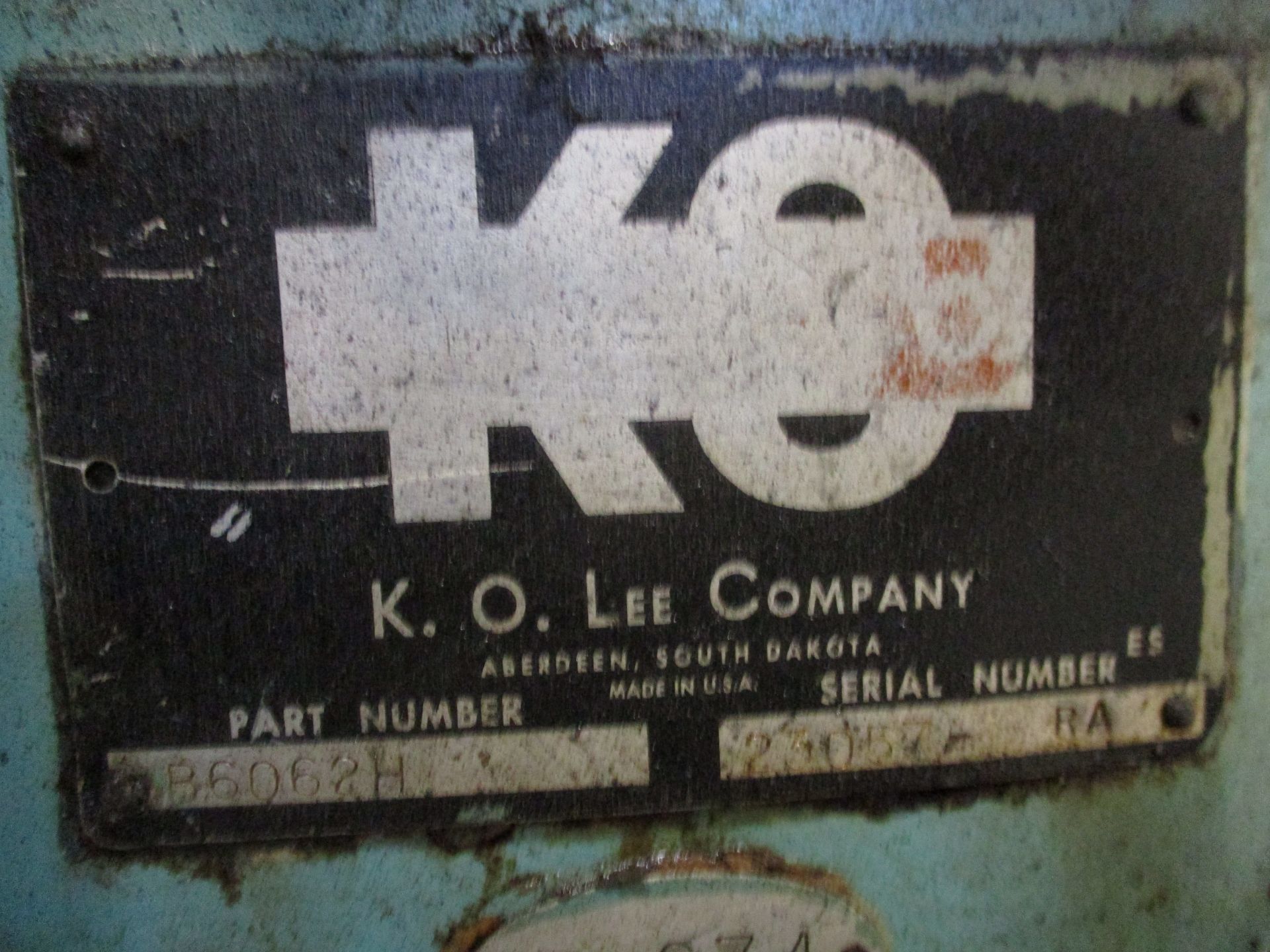 K.O. Lee Model B6062H Tool & Cutter Grinder, s/n 23057-RA, Hydraulic Table Feed - Image 7 of 7