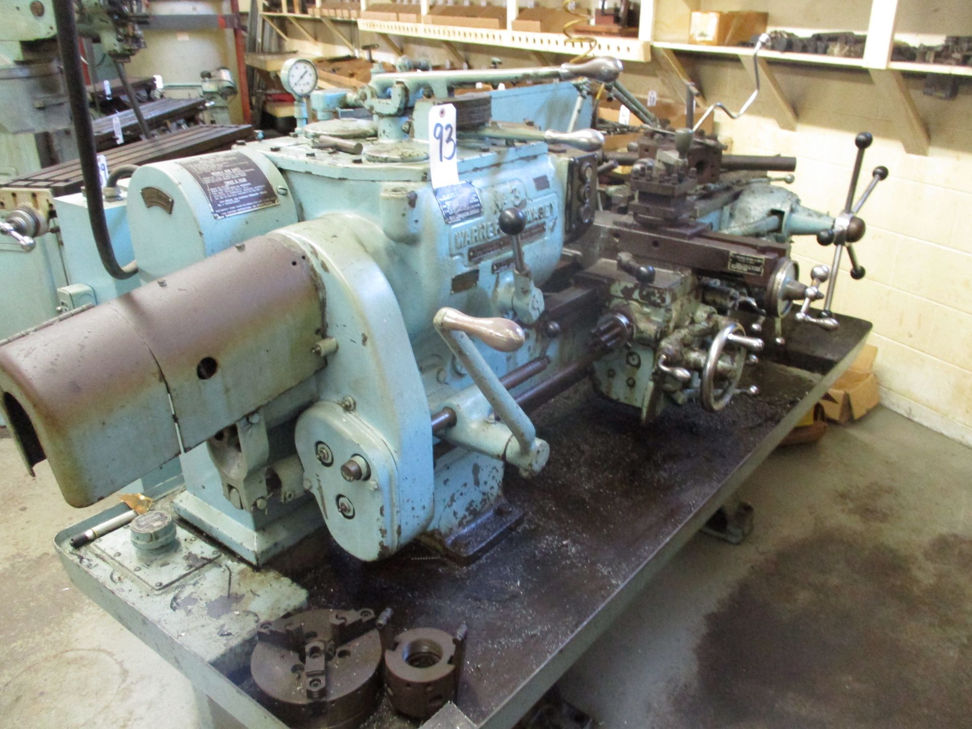 Warner & Swasey #3 Ram Type Turret Lathe, s/n 1179326, 8" 3-Jaw Chuck, 4-Way Tool Post, Drill