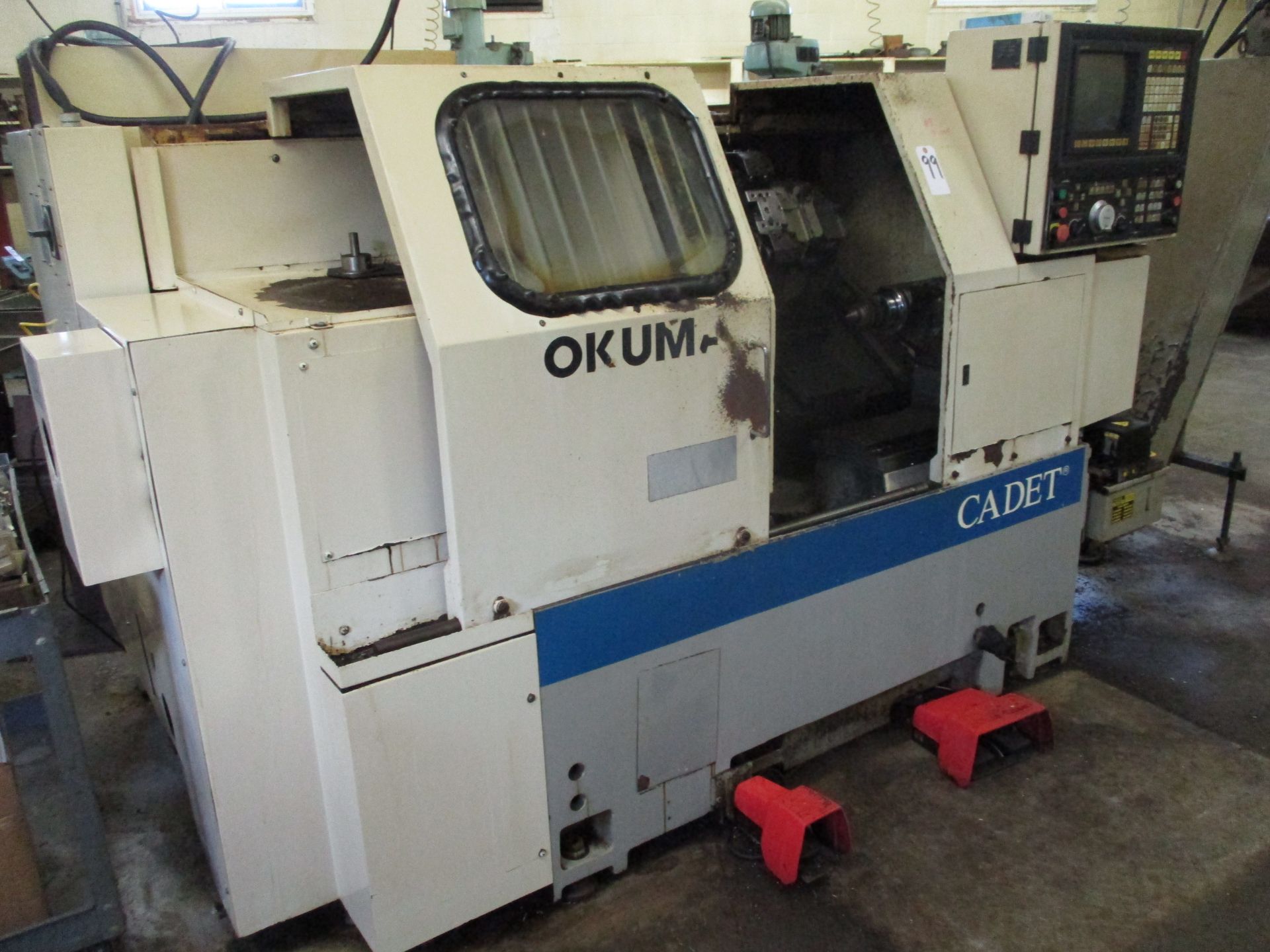 Okuma Cadet Model LNC-8 CNC Turning Center, s/n D191, 10" 3-Jaw Chuck, 12-Station Turret, Tailstock,