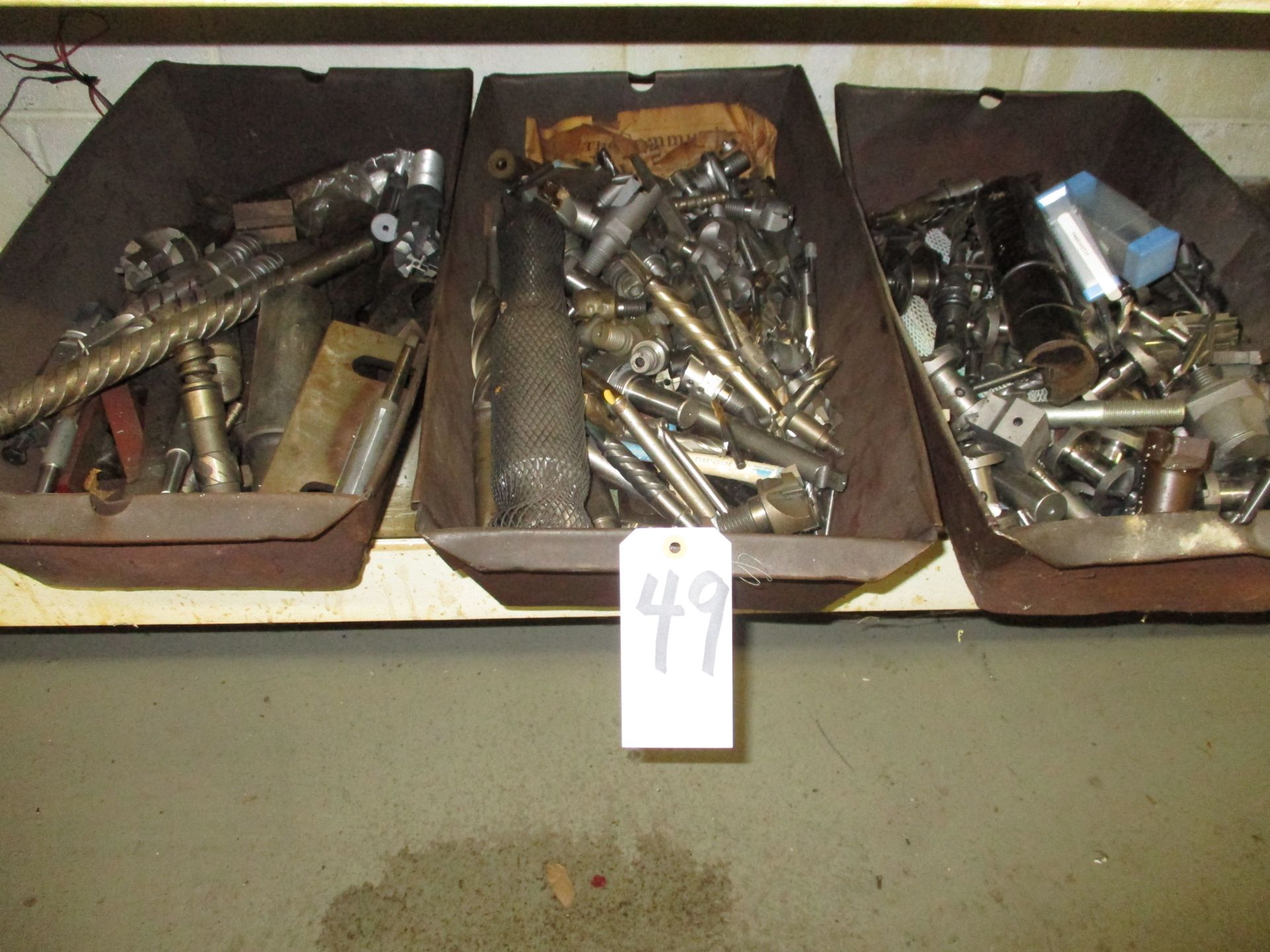 (3) Metal Parts Bins with Miscellaneous Tooling