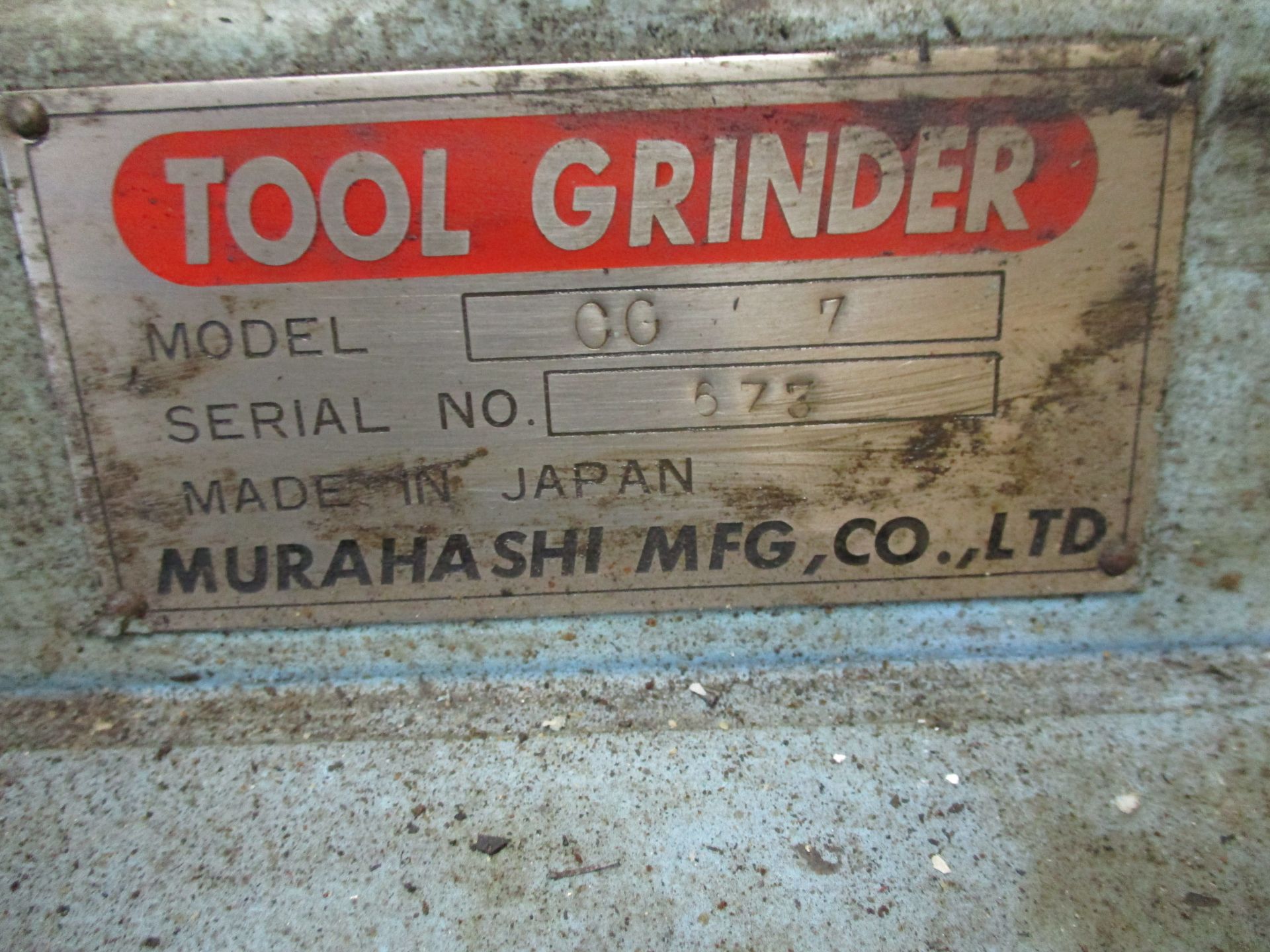 Murahashi Model CG-7 Tool & Cutter Grinder, s/n 673, Grinding Spindle, Dead Centers, No Motor - Image 3 of 3