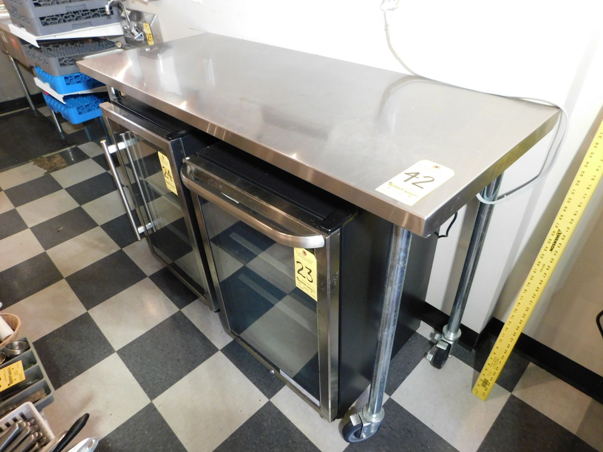 Stainless Steel Table on Casters, ith Bottom Shelf, 60" L x 2' Wx 39" T
