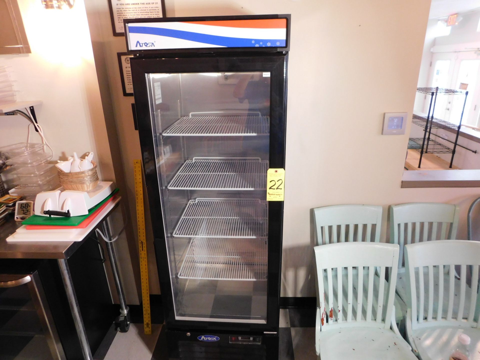 Atosta Glass Door Fridge, Model MCF8725GR