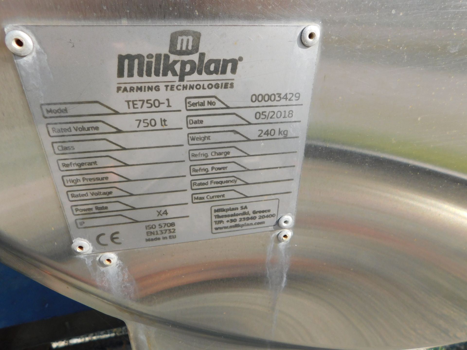 2018 Milkplan TE750-1, 210-Gallon/ 750 Liters MP Transport Tank, s/n 00003429, with Custom Dual Axle - Image 7 of 15