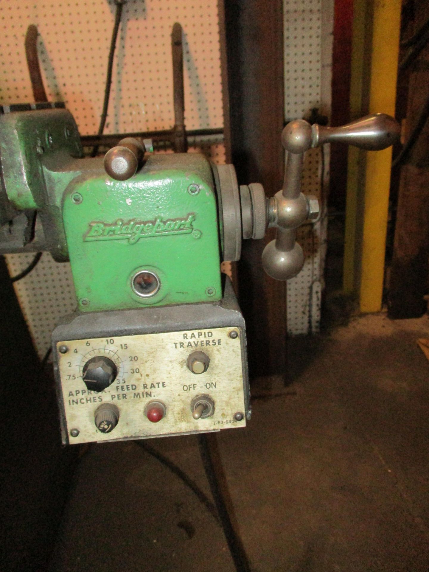 Bridgeport 1 HP Step Pulley Vertical Mill, SN 12BR76184, 9" x 42" Table, Table Powerfeed, 6" Mill - Image 5 of 8