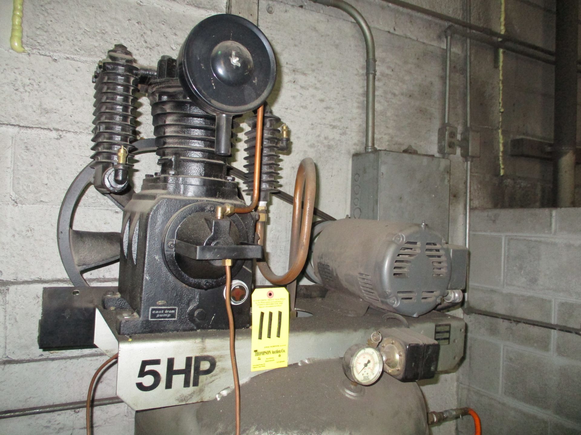 World Wide 5HP Tank Mounted Vertical Air Compressor, 3Phs., Electrics - Image 2 of 4