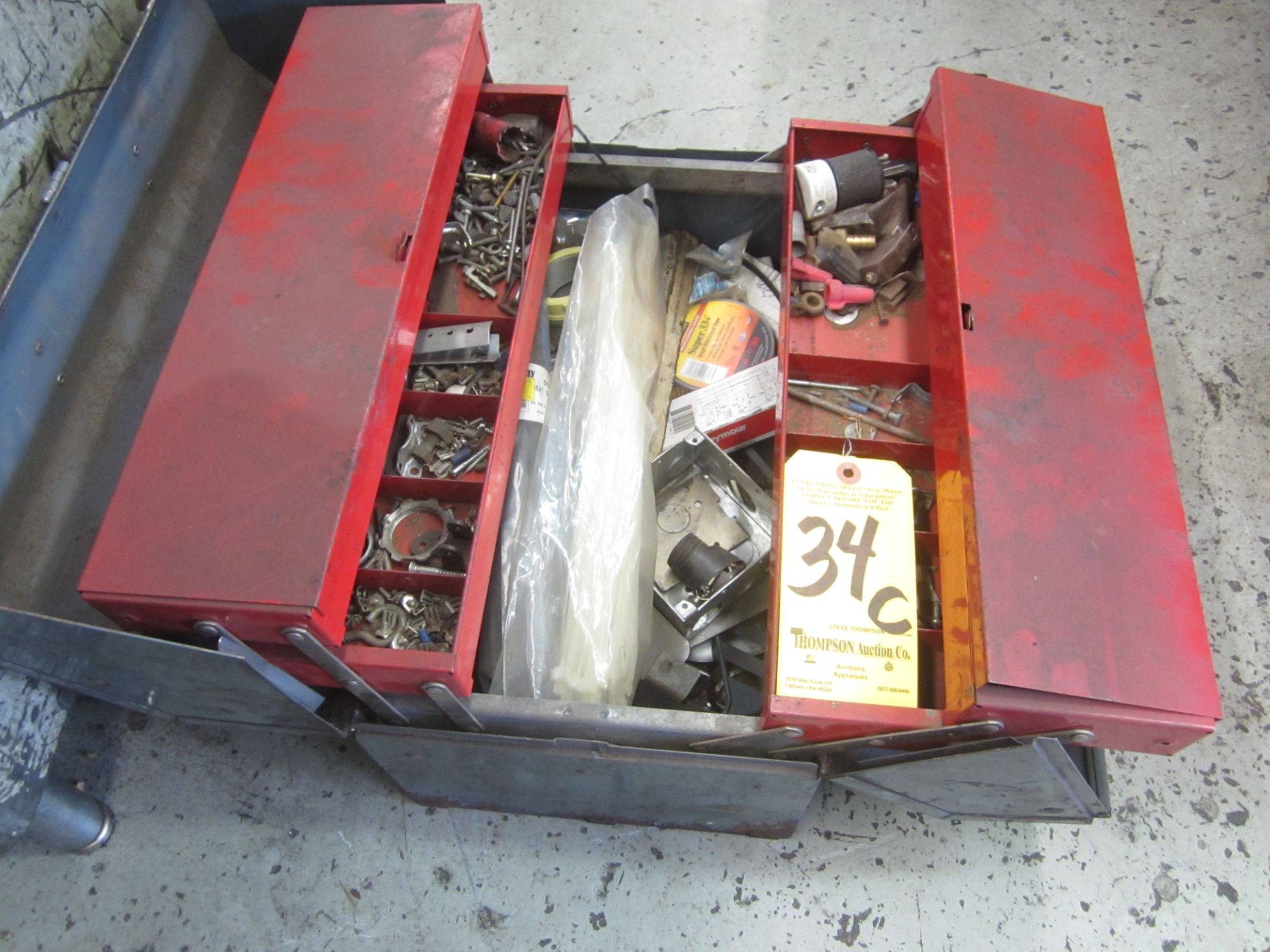 Toolbox with Miscellaneous Electrical Supplies