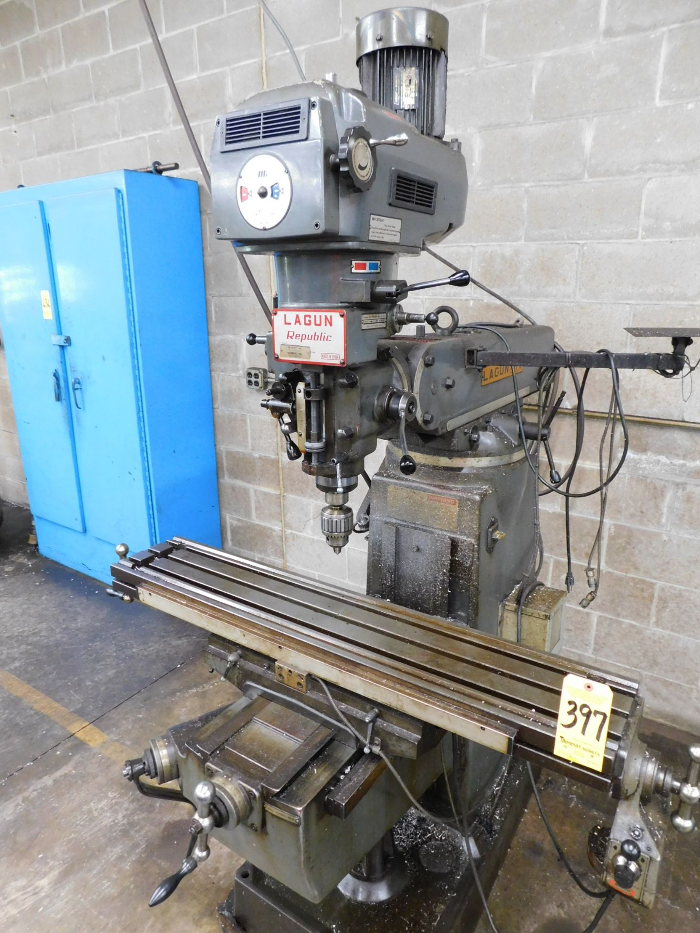 Lagun Model FTV-2 Vertical Mill, s/n SE17835, Variable Speed, 3 HP, R-8 Spindle, 9” X 48” Table, - Image 2 of 11