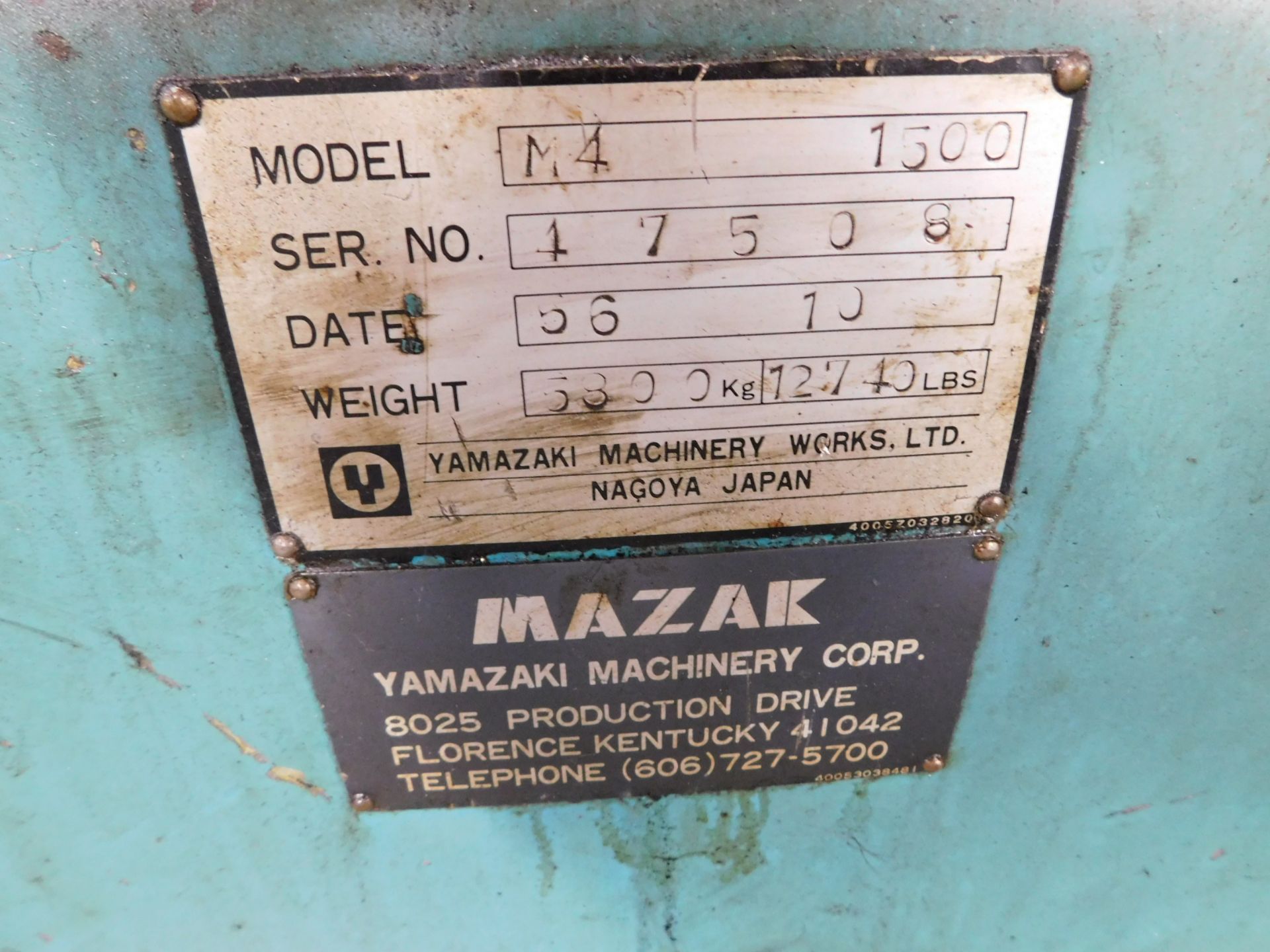 Mazak Model M4-1500 CNC Turning Center, s/n 17508, 22” X 60” Capacity, Fanuc 6TB CNC Control, 3” - Image 14 of 14