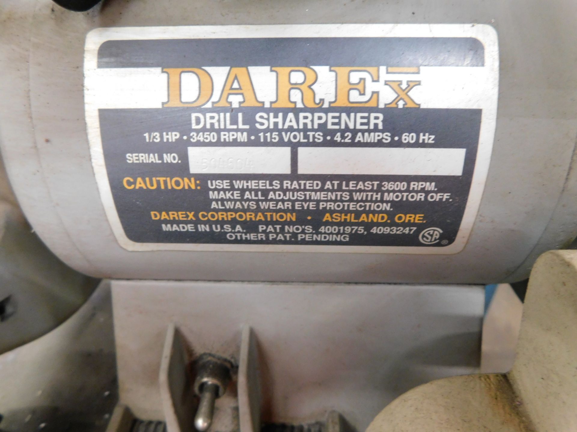 Darex Drill Sharpener, s/n 504604 - Image 3 of 5